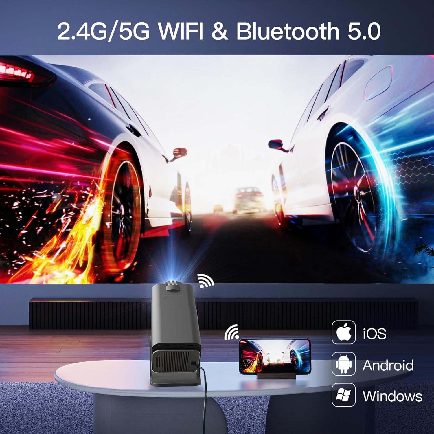 Home Theater upporting native 1080P resolution and 4K input, it delivers crisp, vibrant images ideal