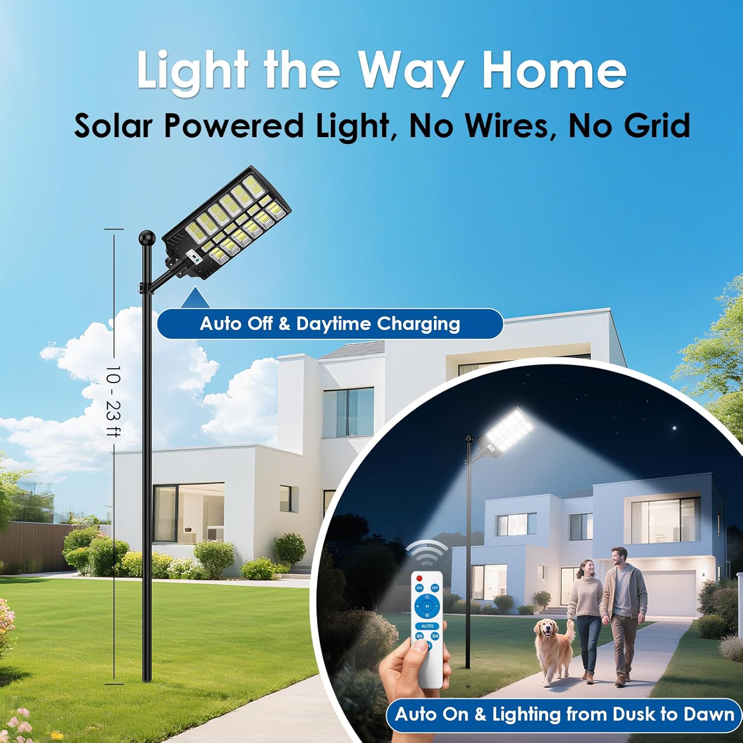 solar street lights offer reliable dusk-to-dawn illumination - 6000W-1 Pack