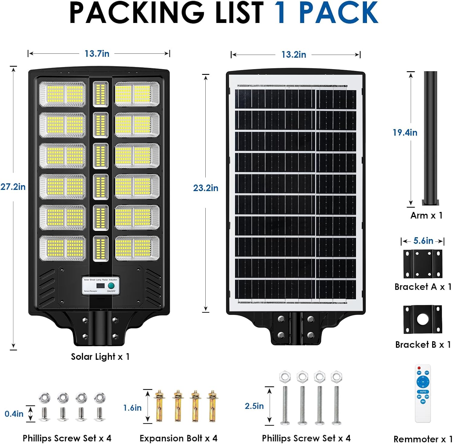 solar street lights offer reliable dusk-to-dawn illumination - 6000W-1 Pack