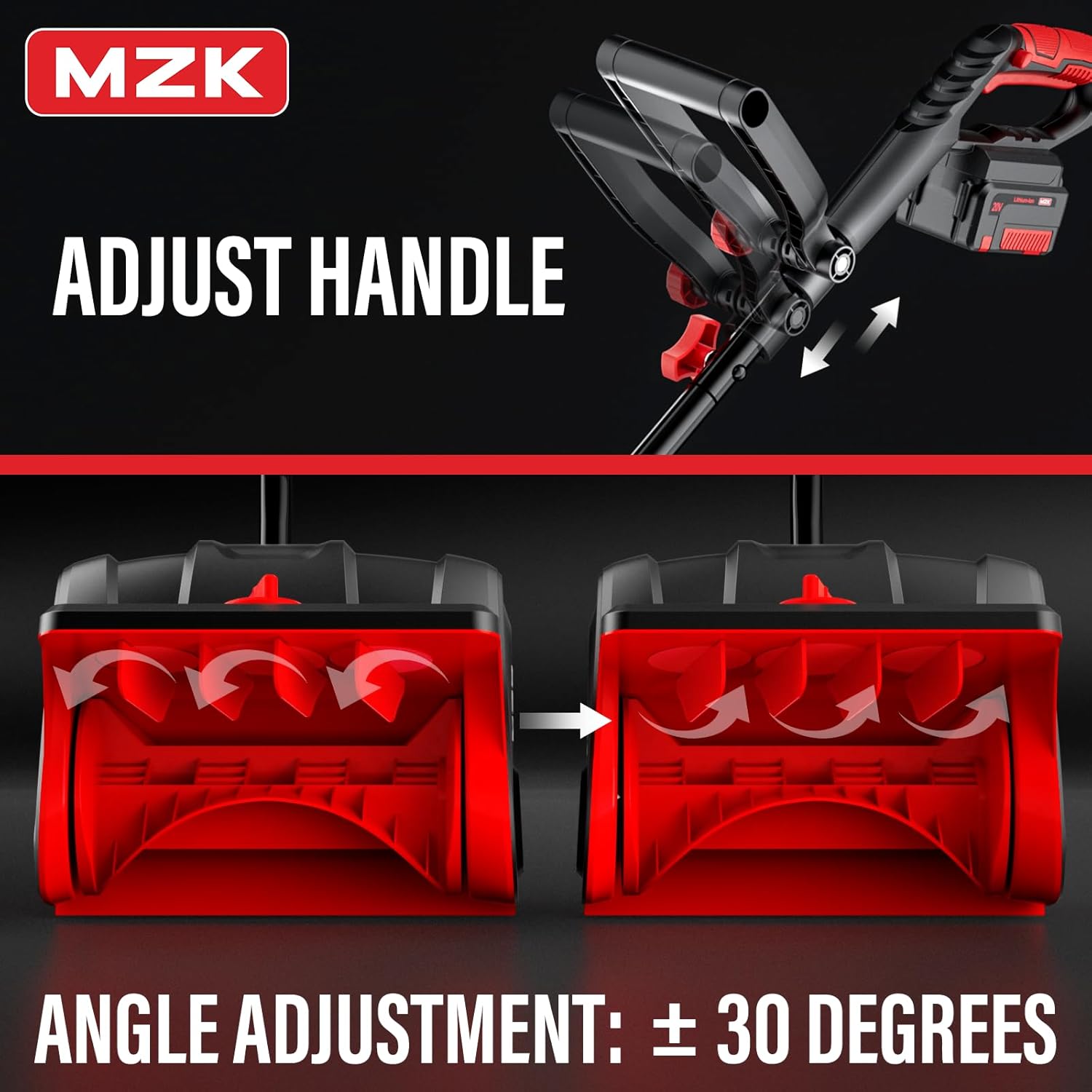 The MZK 20V 13-Inch Cordless Snow Shovel offers efficient snow clearing