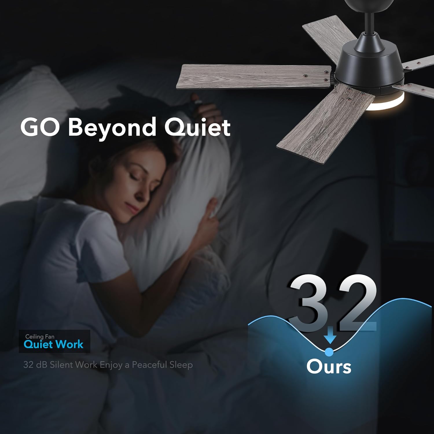 Rayqueen 42 inch ceiling fan with remote and light
