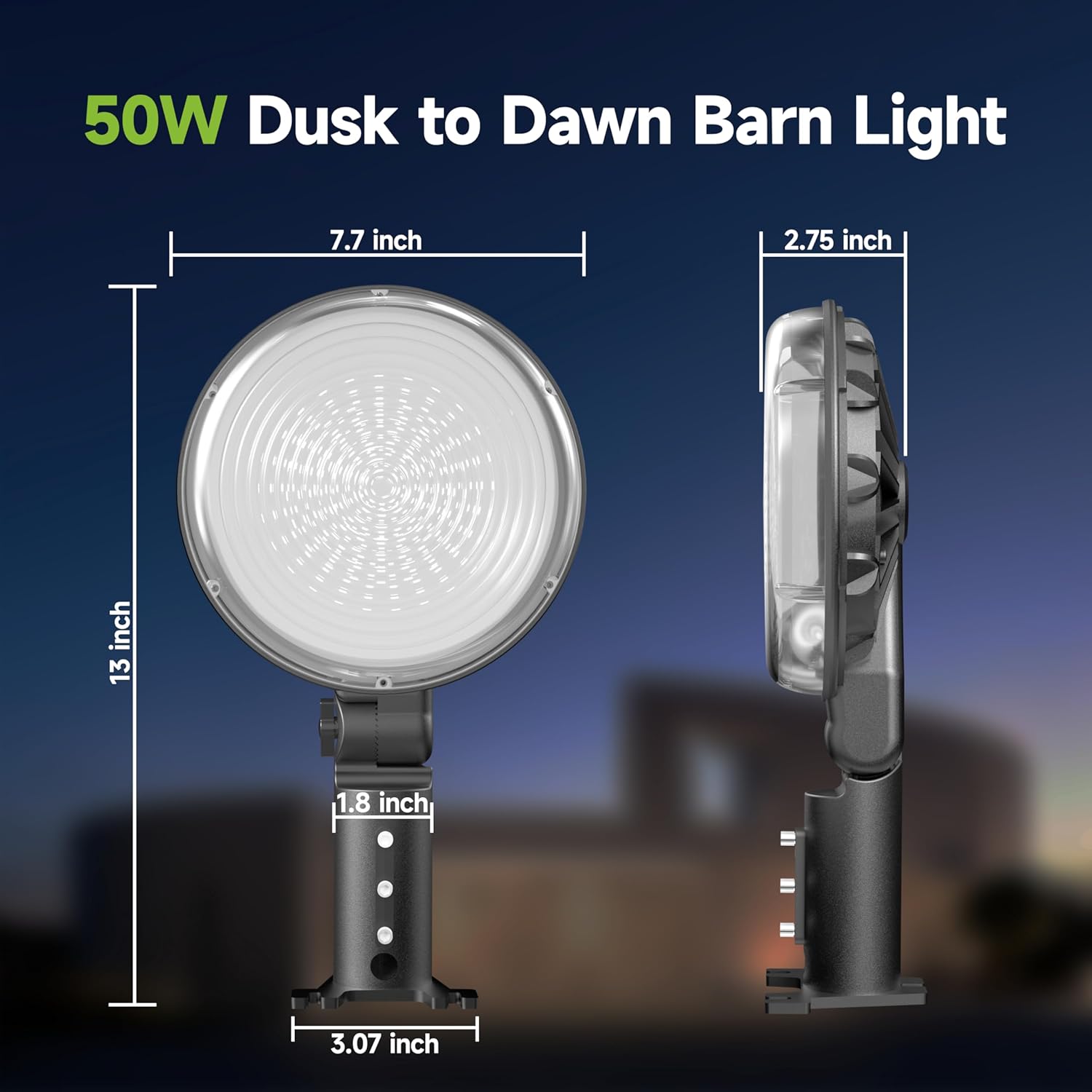 The Leddictive 50W LED Barn Light delivers 7,500 lumen