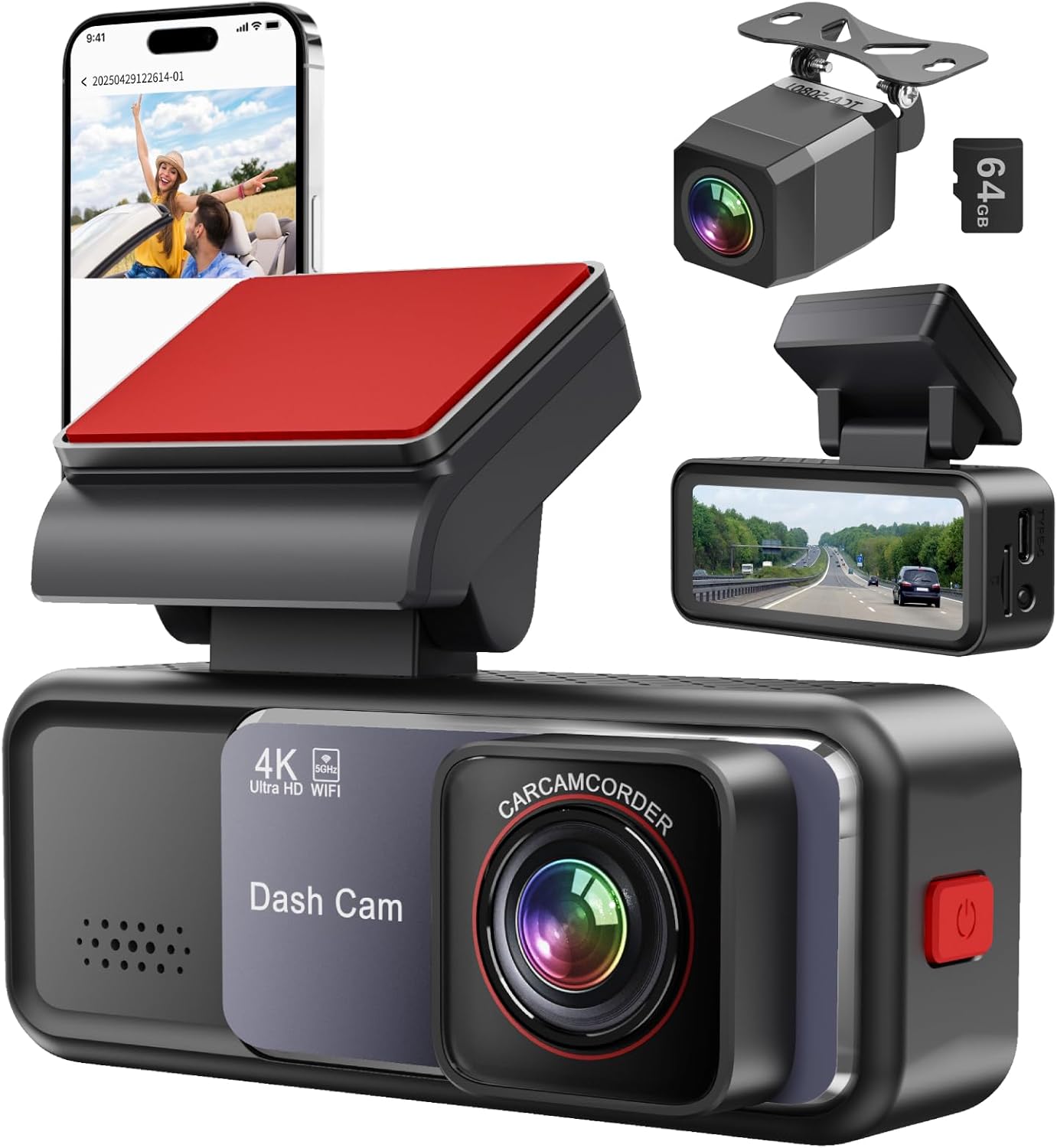 Dash Cam, 4K+2K Full HD Dash Cam Front and Rear