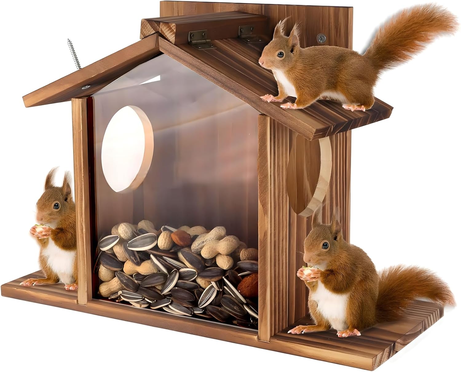 Gnodary Squirrel Feeder, Squirrel Feeders for Outside, Squirrel House for Outdoors