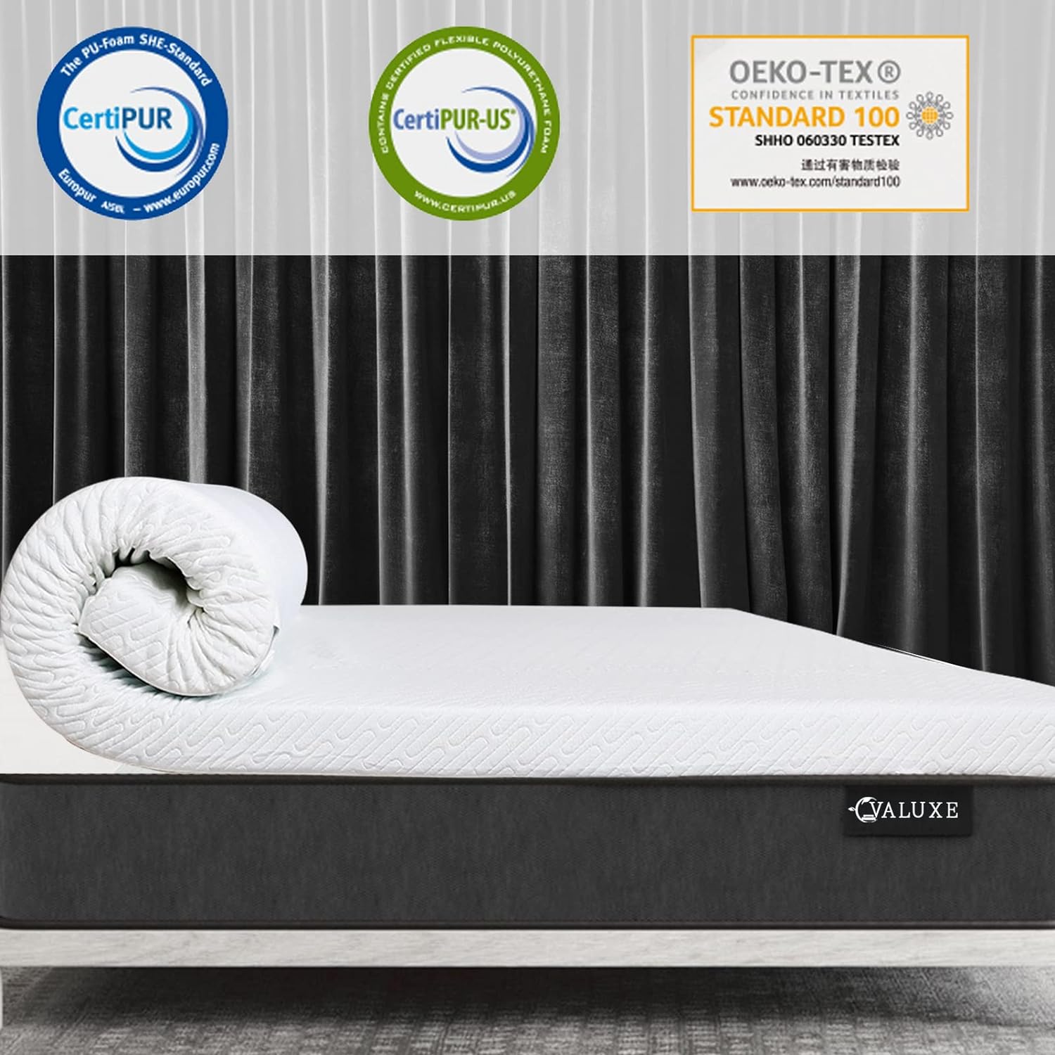ValueXe Gel Memory Foam Mattress Topper Twin Size High Density Cooling Pad Pressure Relief