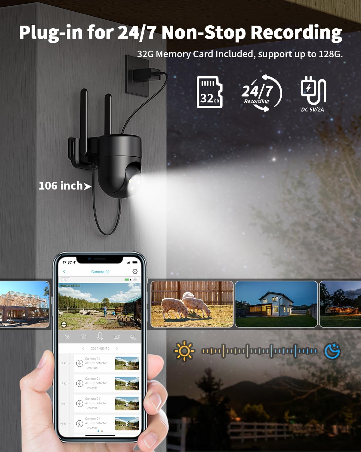 Liwan Model TZ-SH330 4g LTE Pan Tilt Security Camera - Black