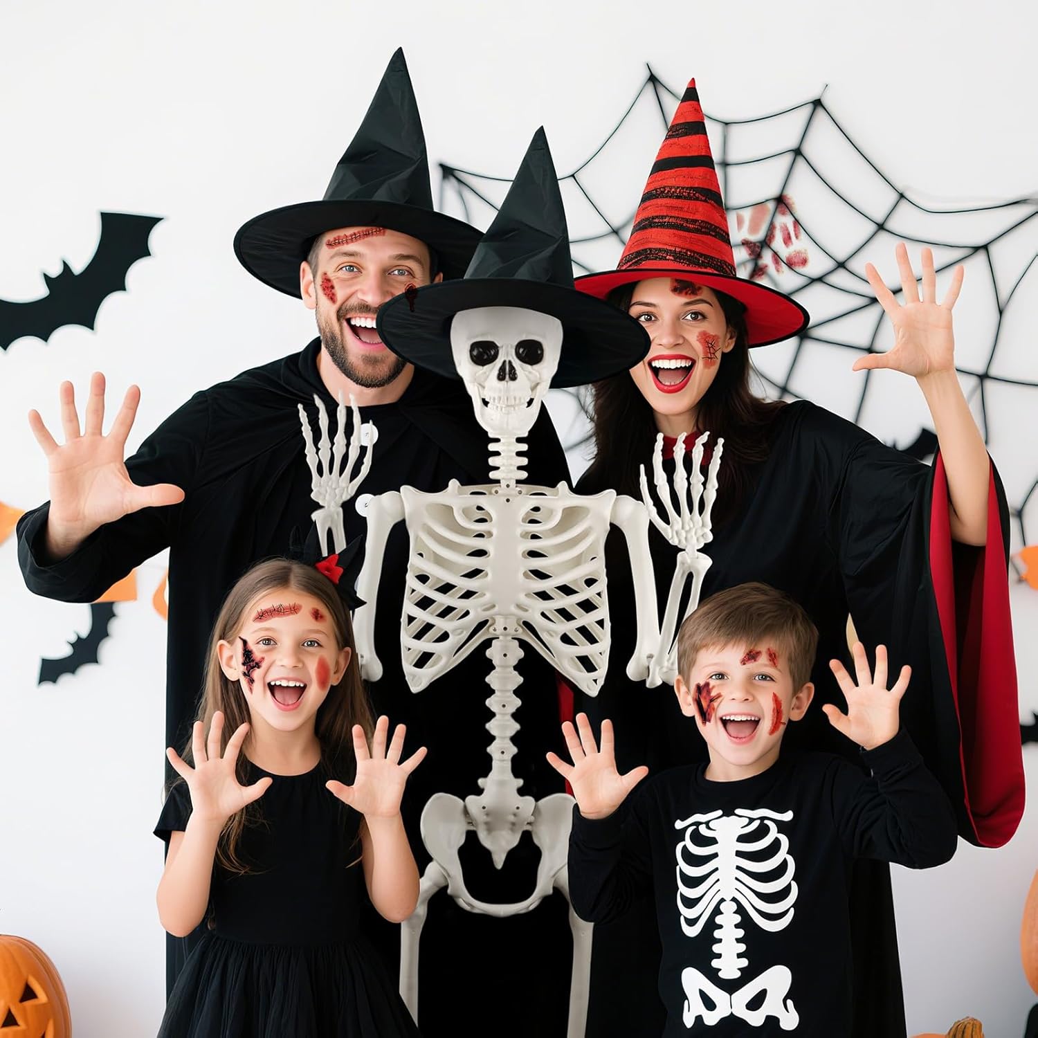 5.4 FT Giant Skeletons for Halloween, Life Full Size Skeleton with Movable Posable Joints