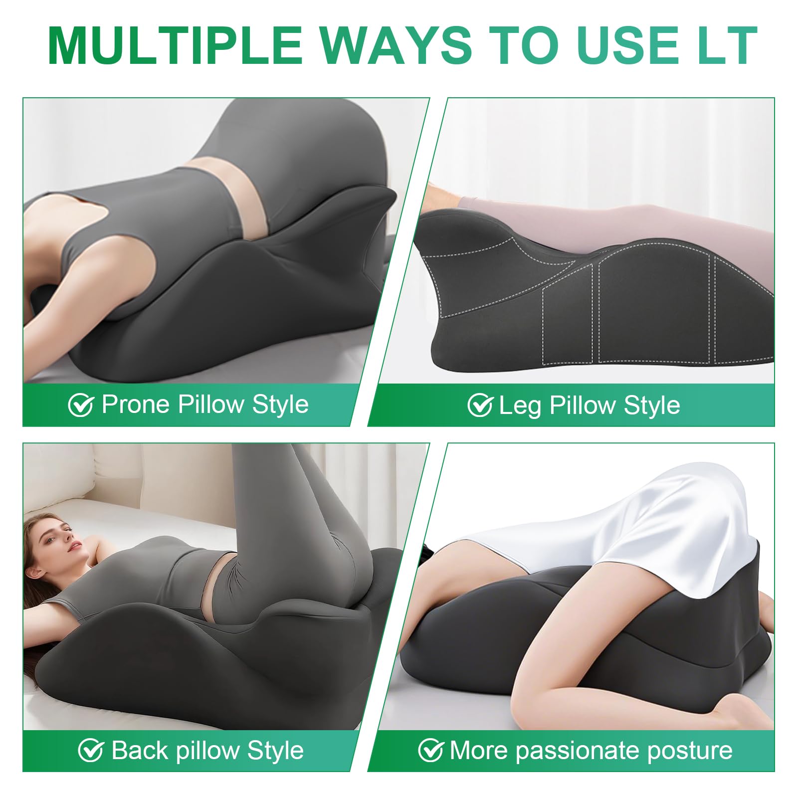 Lock Love Memory Foam Prone Pillow 27x17 260lb Support