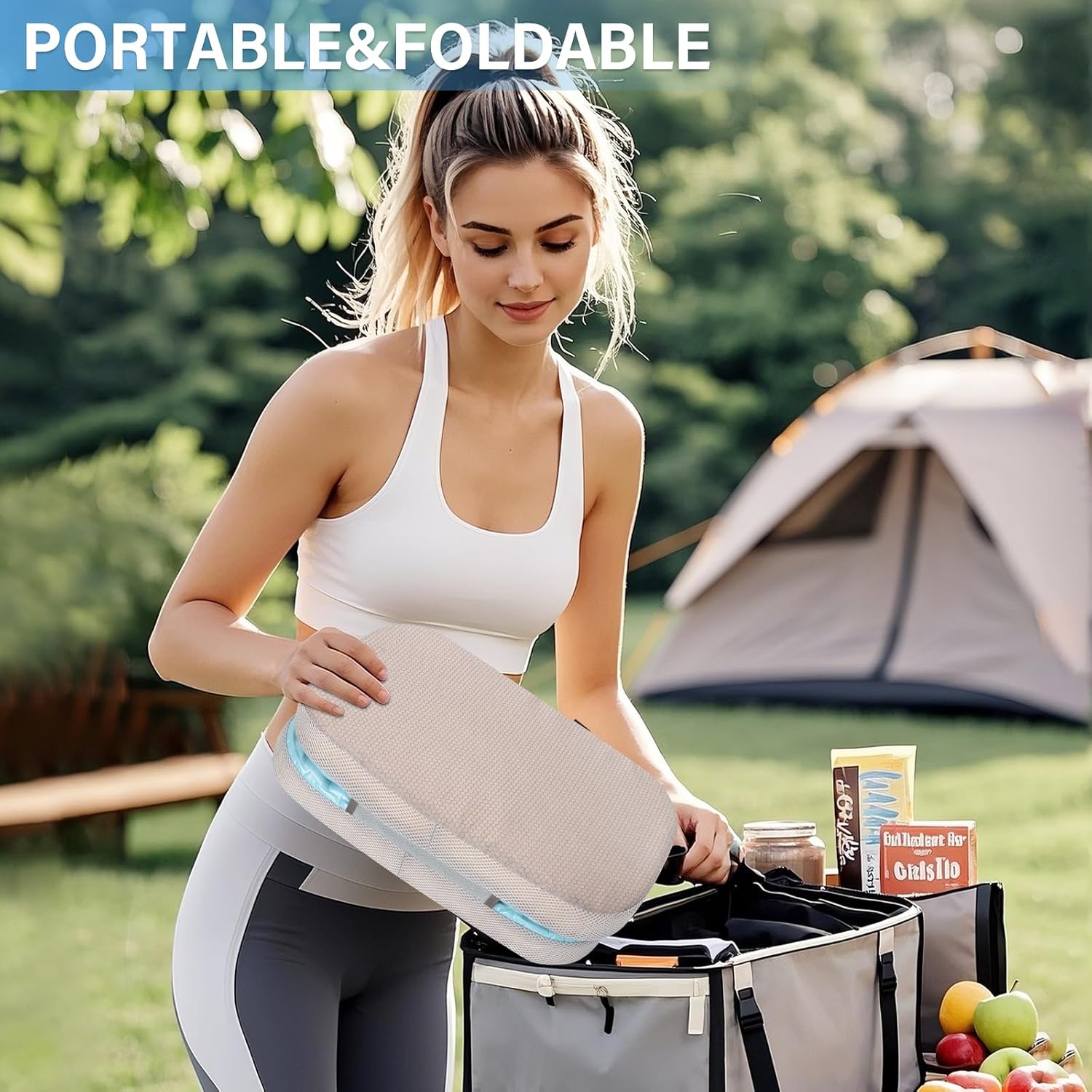 Portable Memory Foam Travel Seat Cushion.