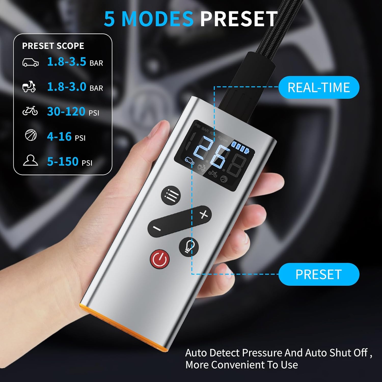 SUKABER Portable Air Compressor offers a powerful 150 PSI