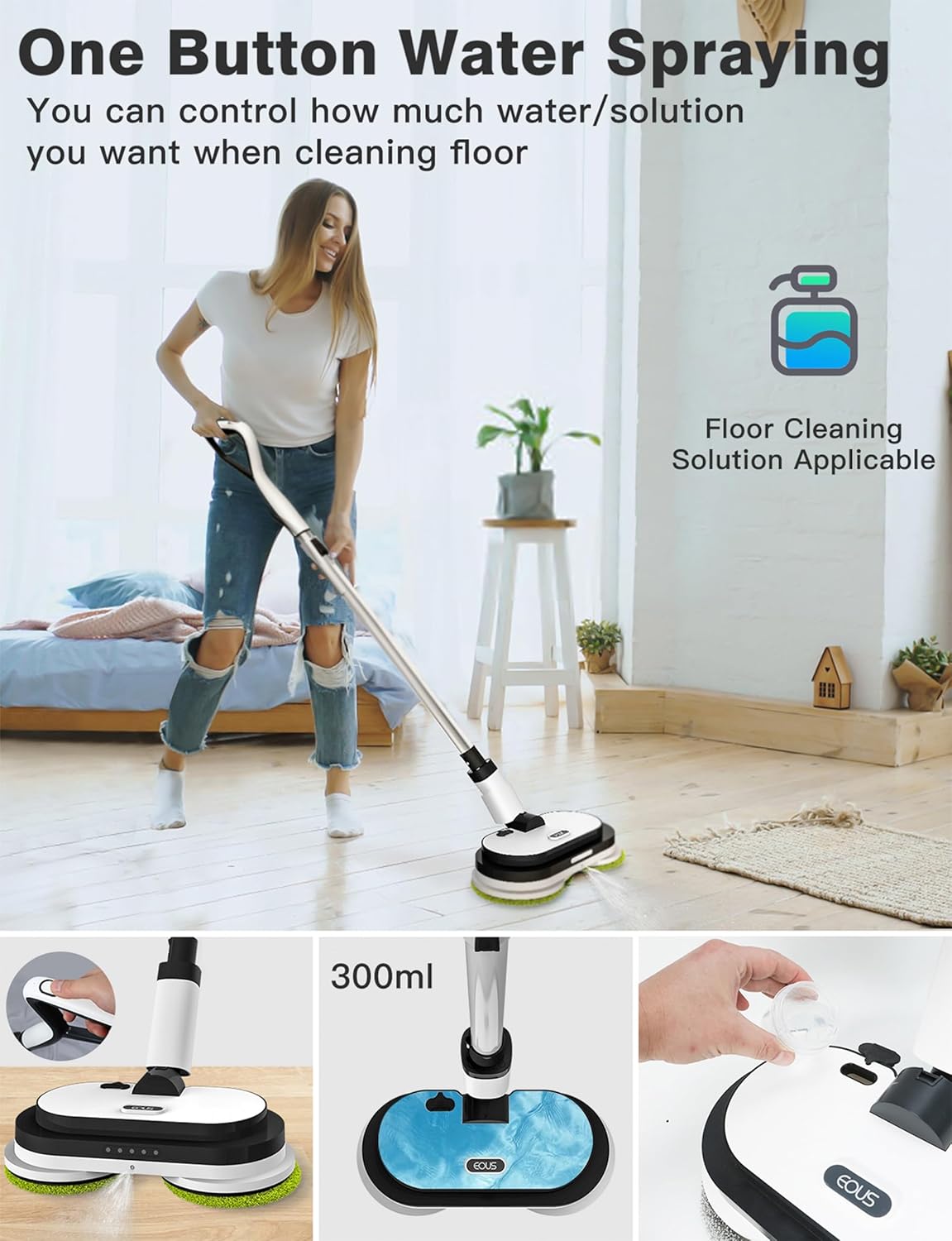 Eous Cordless Hard floor Electric Mop Model E700