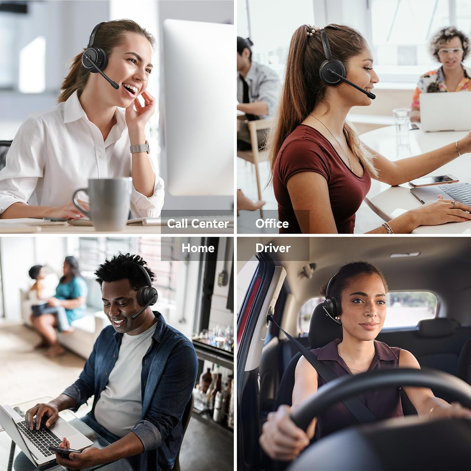LEVN Wireless Headset with Microphone & Mute Button CT002