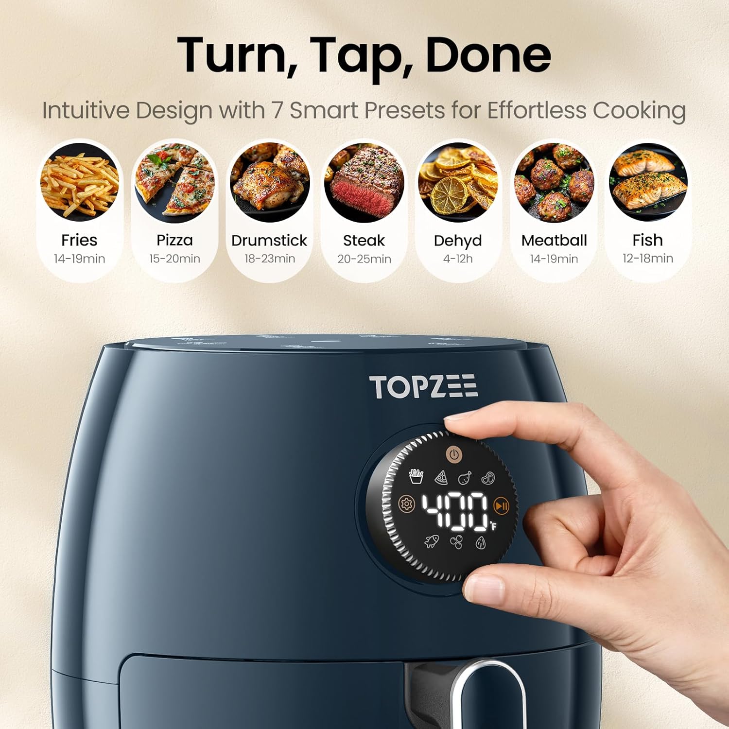 Airfryer, Bake, Roast, Reheat, 98% Less Oil, Adjustable Temperature Control w/ 60min Timer
