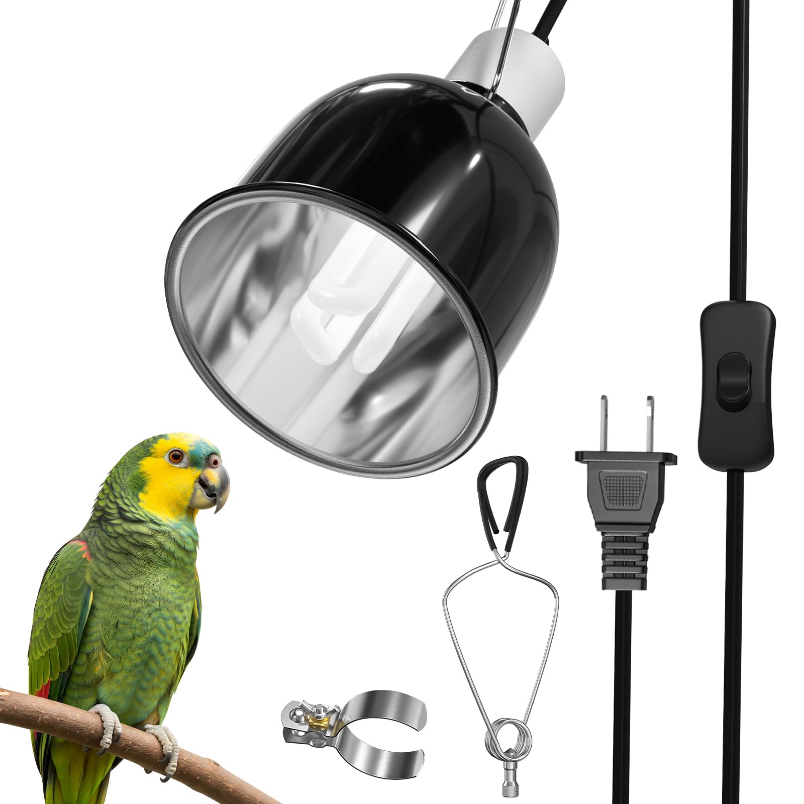 GlowUp Bird Cage Light Fixture + 2.4% UVB 20W Bulb Kit