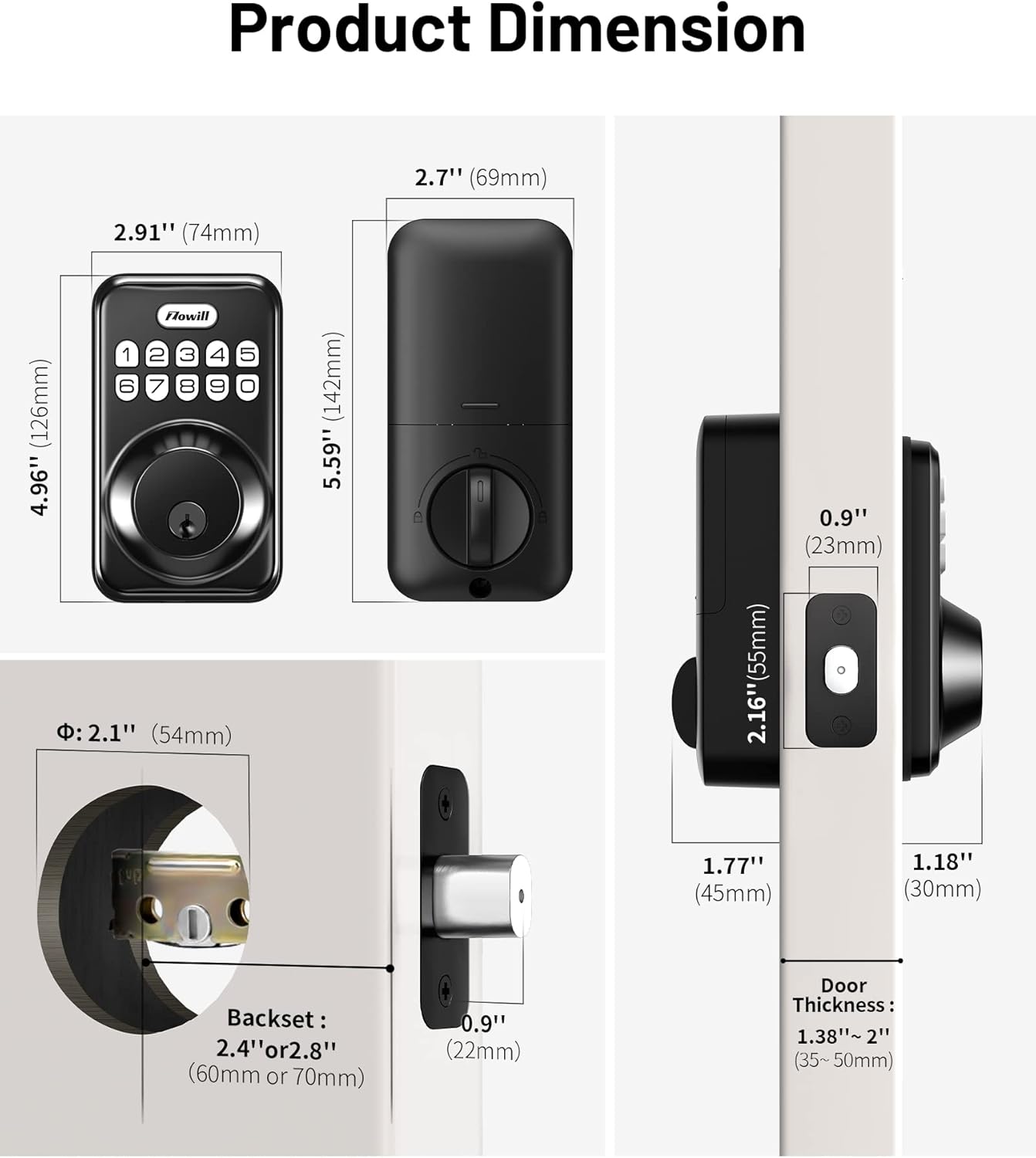 Zowill Keyless Entry Door Lock  DK01