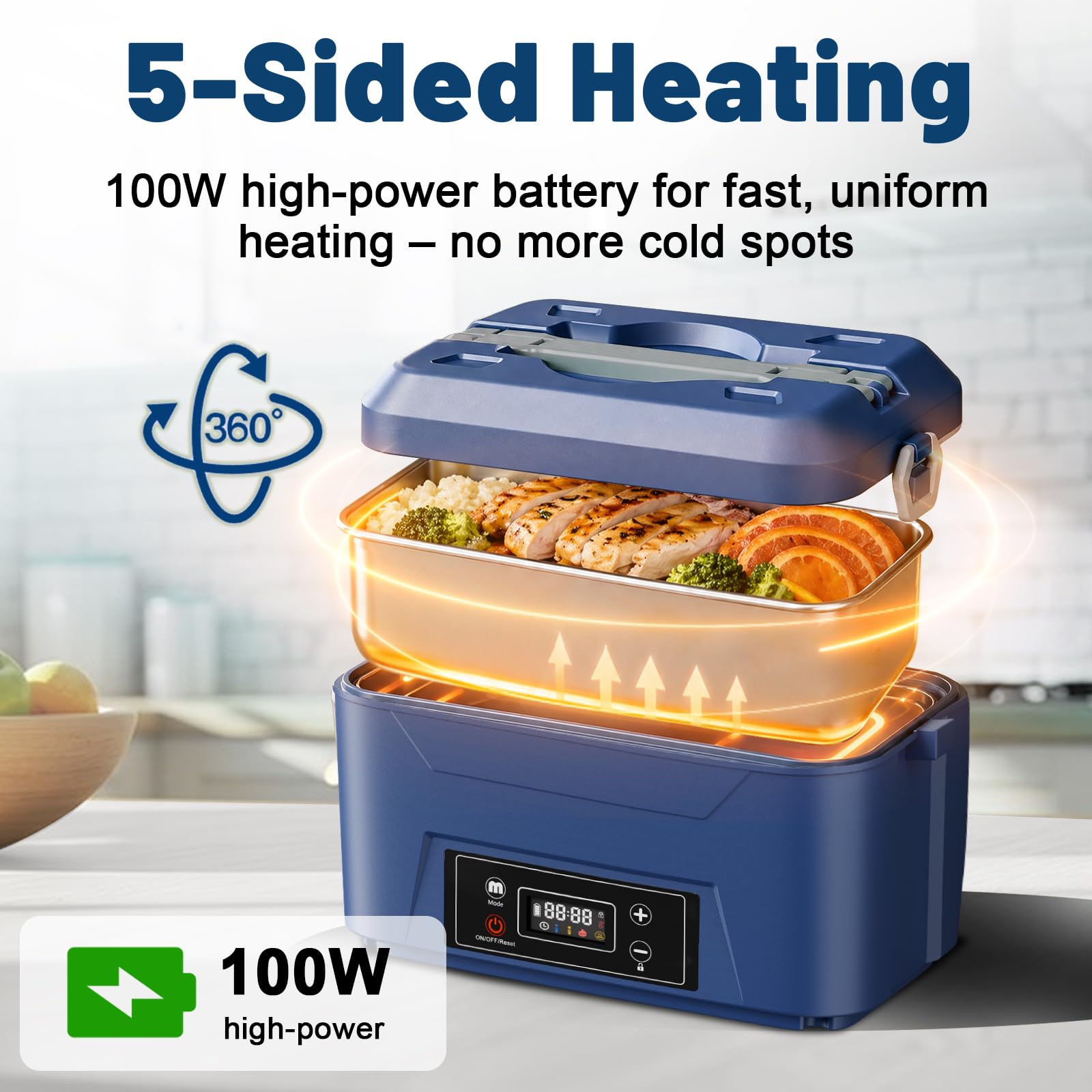 Usfock Cordless Electric Lunch Box 5.5 Cup 24000mAh