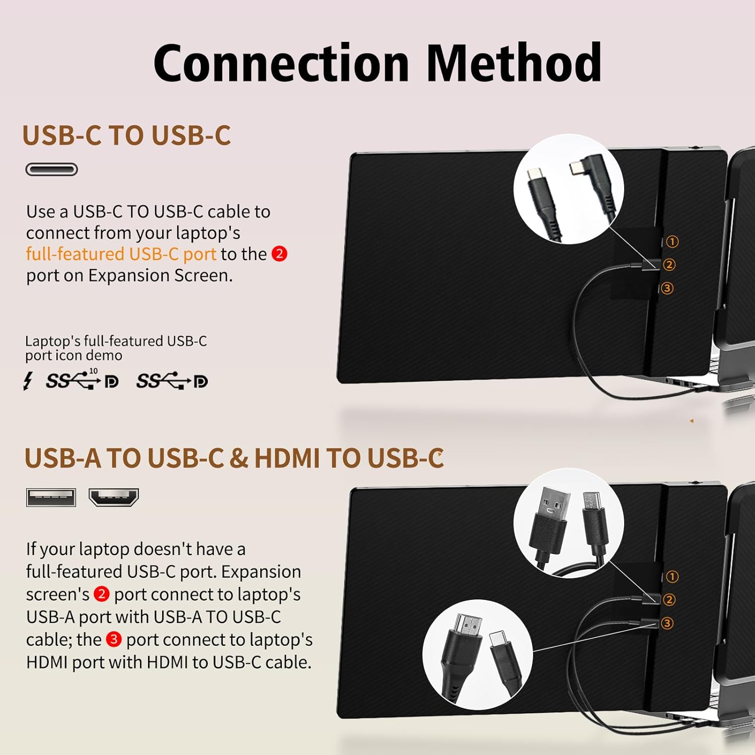Royy Portable Laptop Screen Extender Dual Monitor - 14
