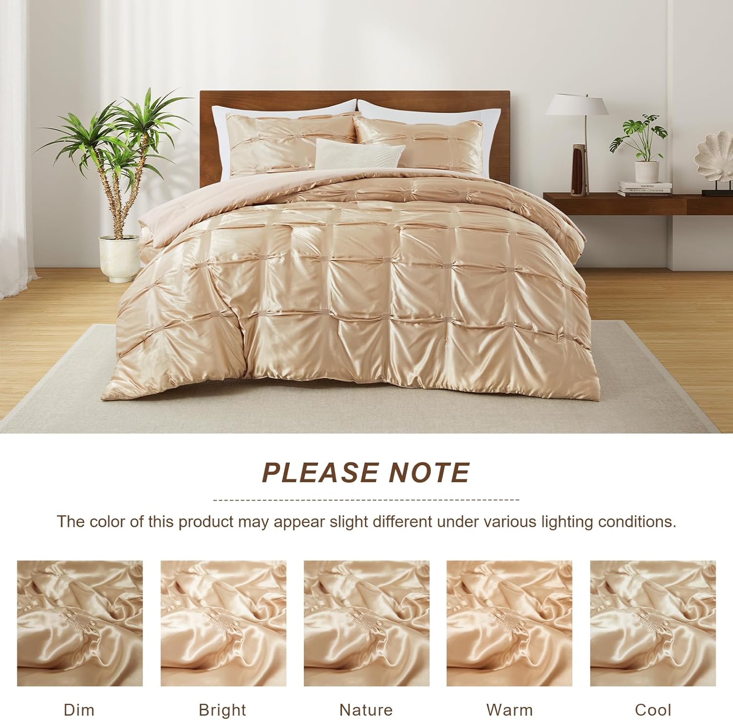 Lanest Housing Twin Size Satin Comforter