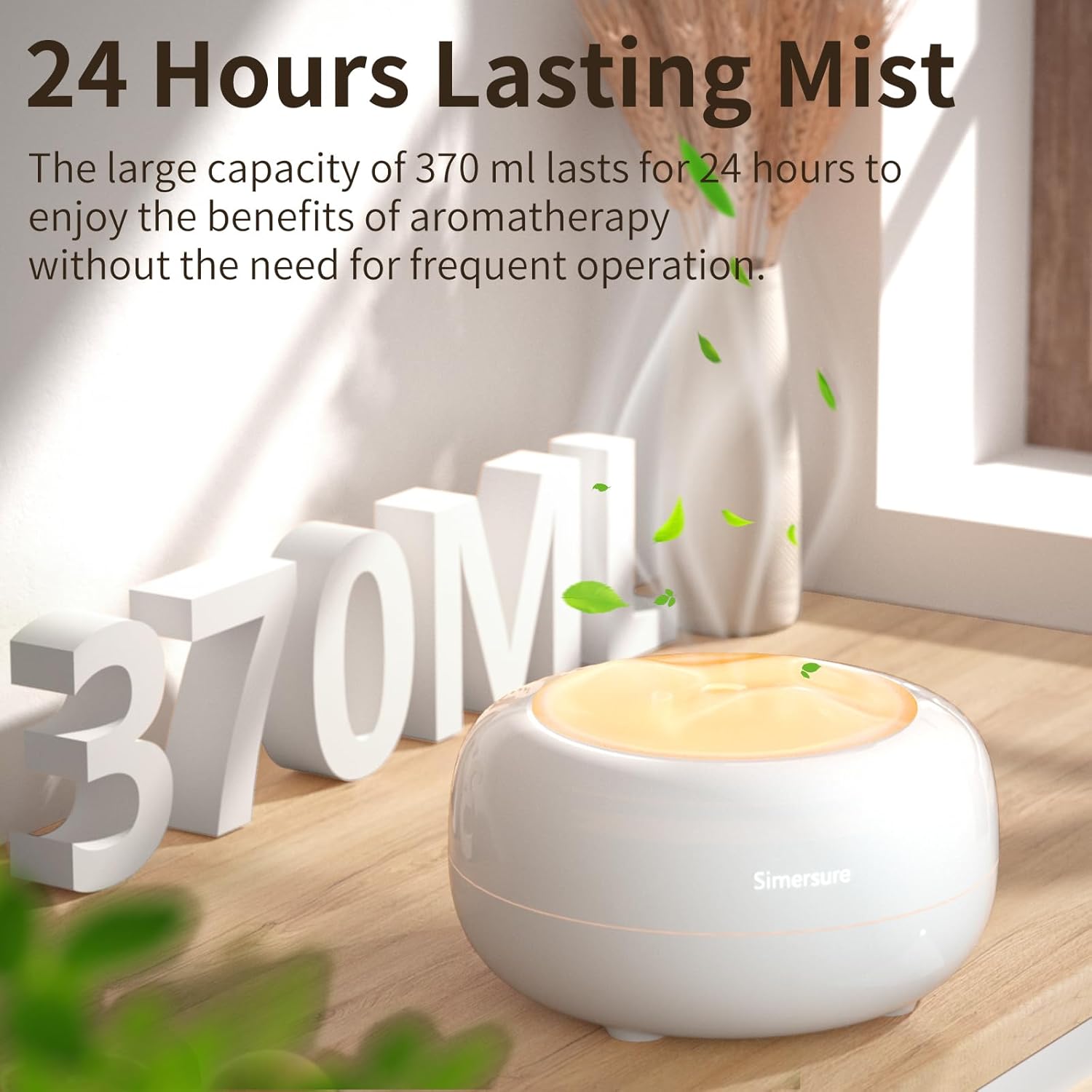 SimerSure Essential Oil Diffuser combines ultrasonic technology with a quiet humidifying function
