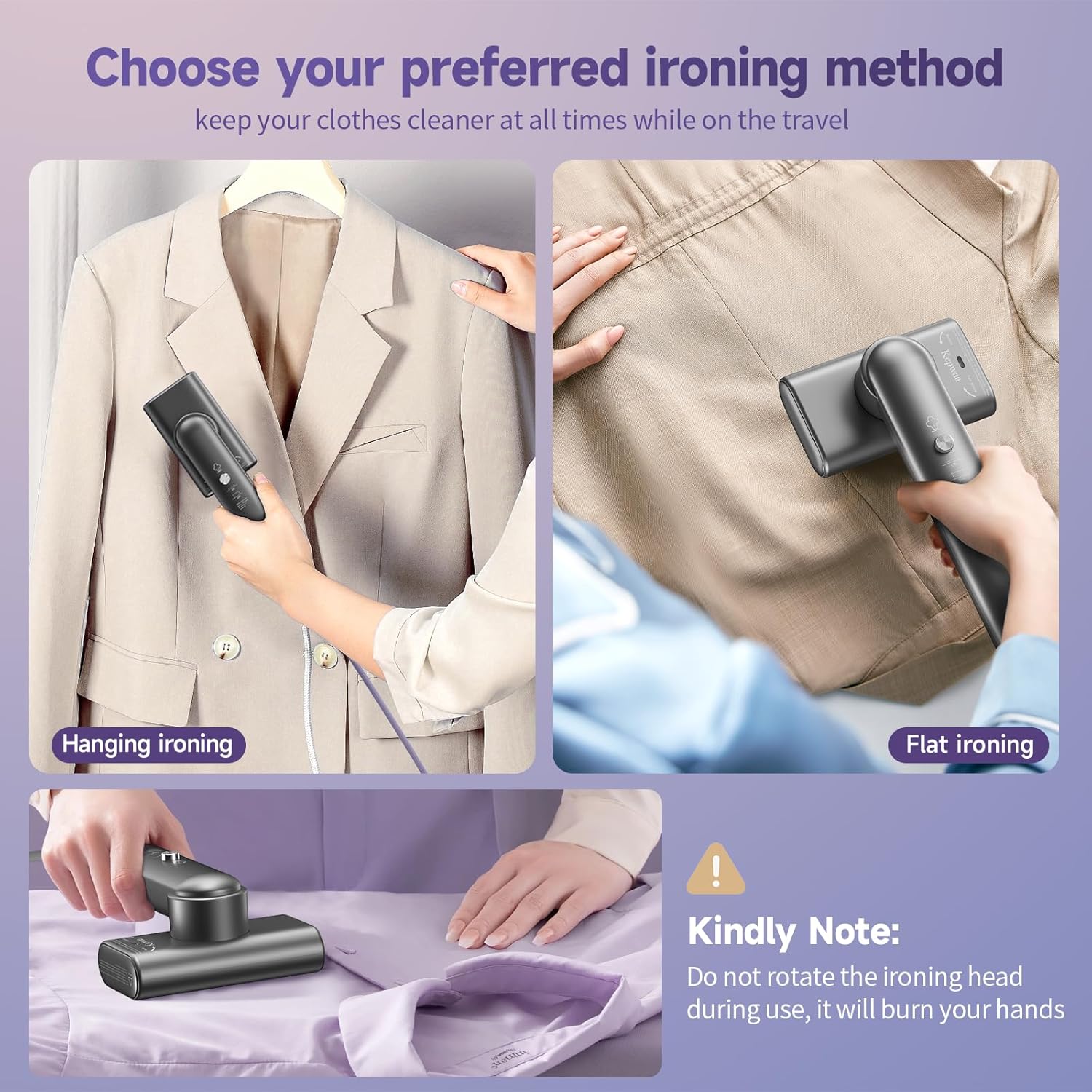 Travel Portable Steamer for clothes - Handheld Steamer for Fabric Clothing Wrinkles, 15s Fast