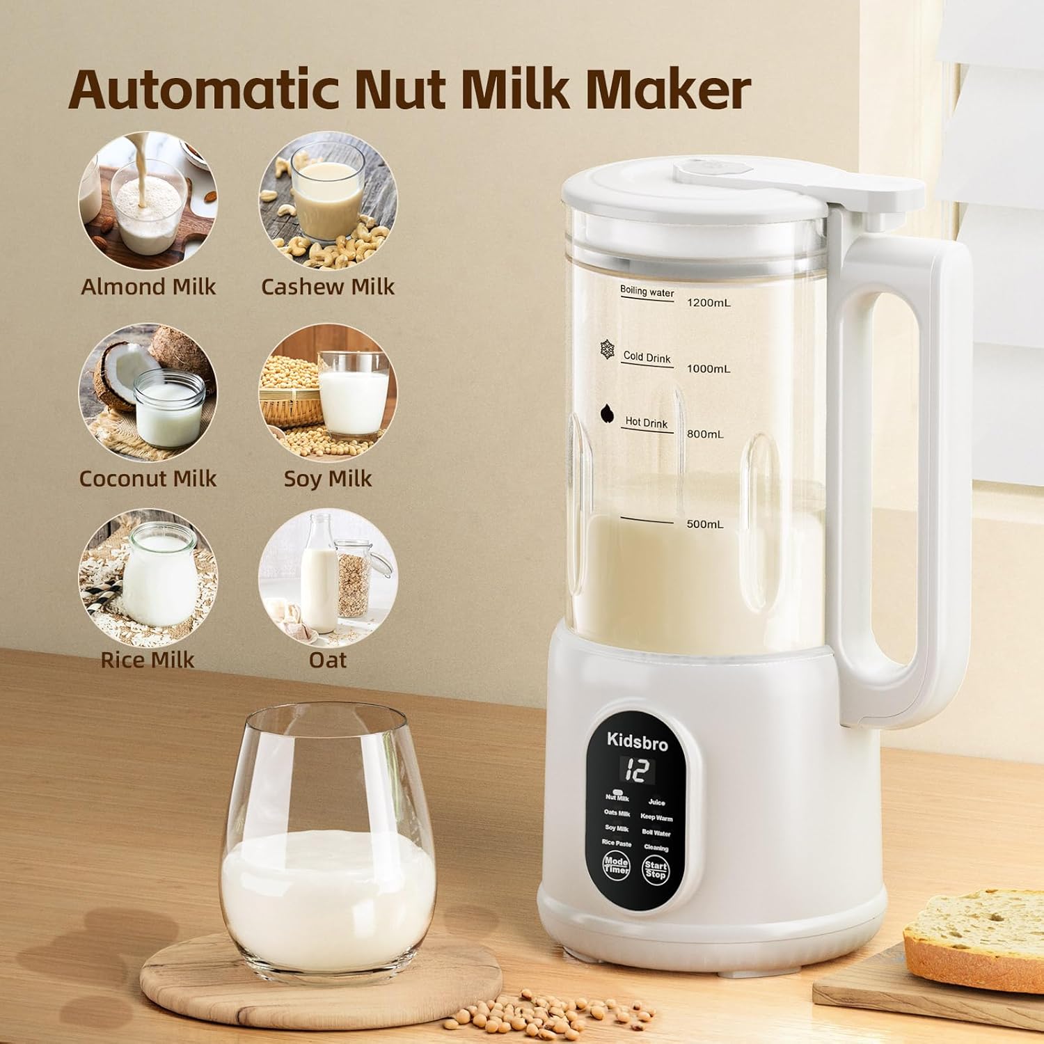 Multifunction  Nut Milk Machine  Model KC-8112 white