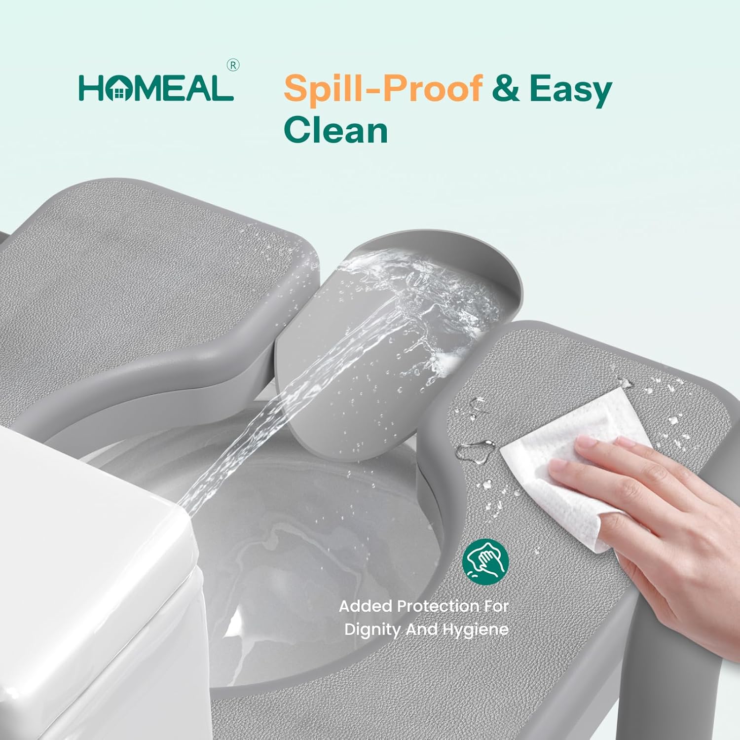 HOMEAL Raised Toilet Seat Riser with Handles for Senior