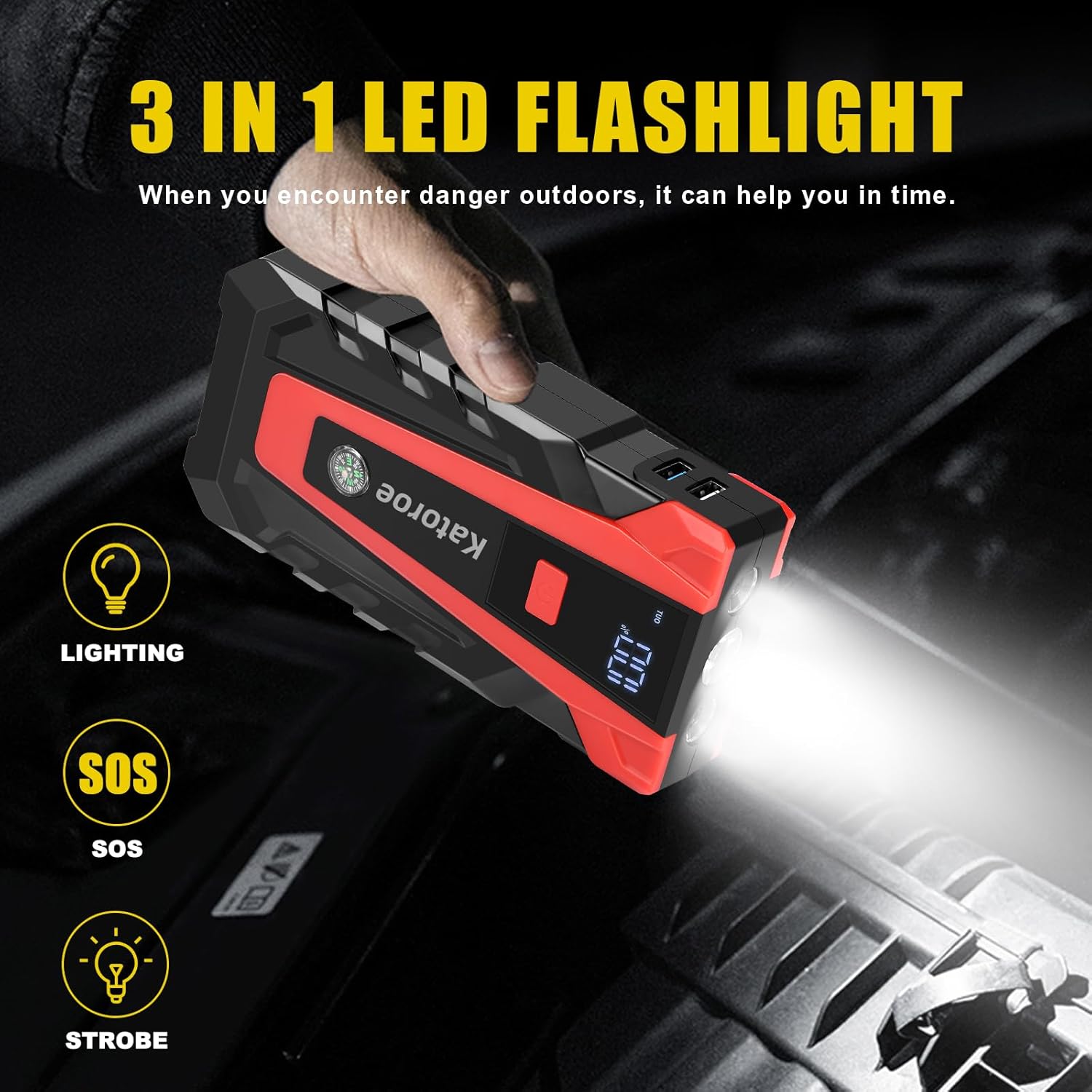 Katoroe 011 3000A Car Battery Jump Starter is a powerful and portable solution