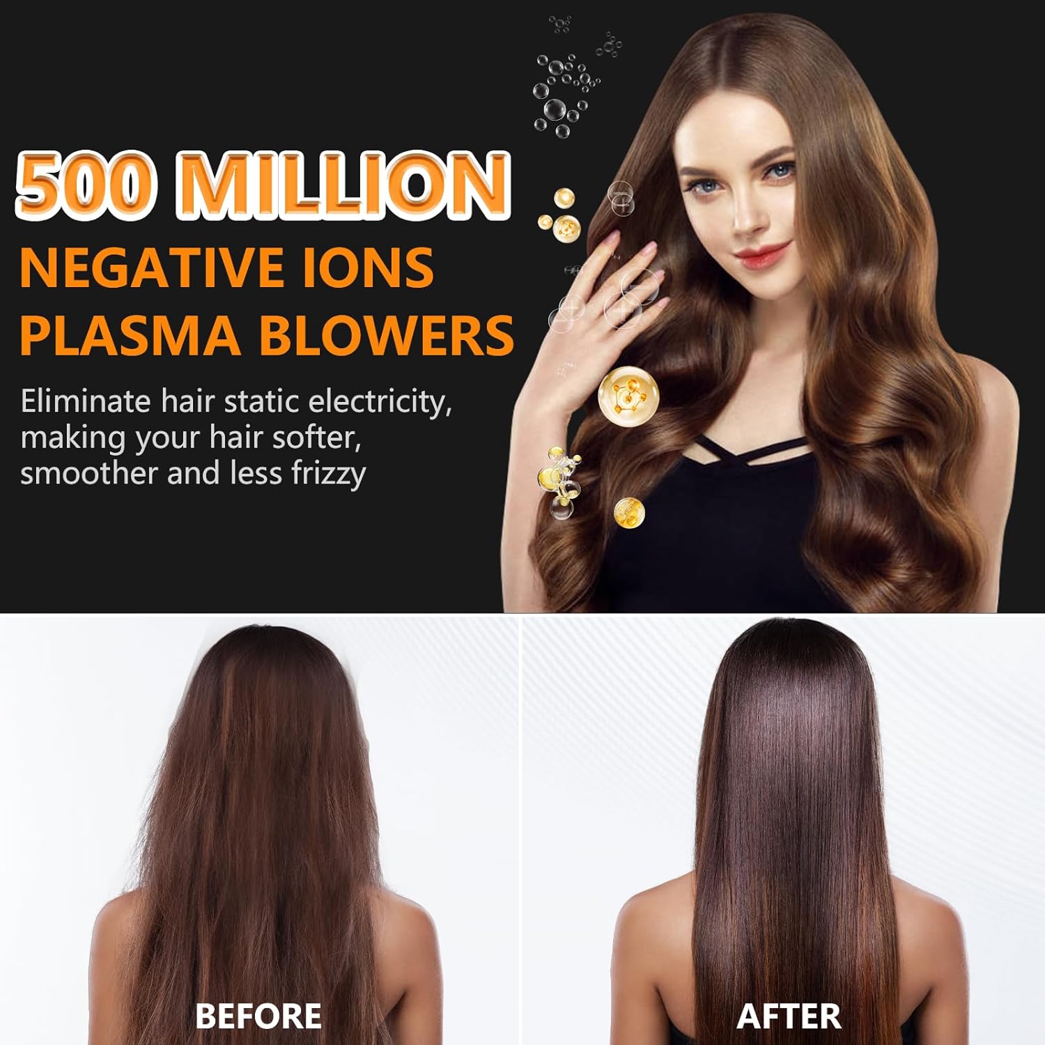 HRYCF Hair Dryer,160000 RPM Blow Dryer with High-Speed Brushless Motor for Fast Drying, Professional Ionic Lightweight Hair Dryers, Thermo-Control Low Noise