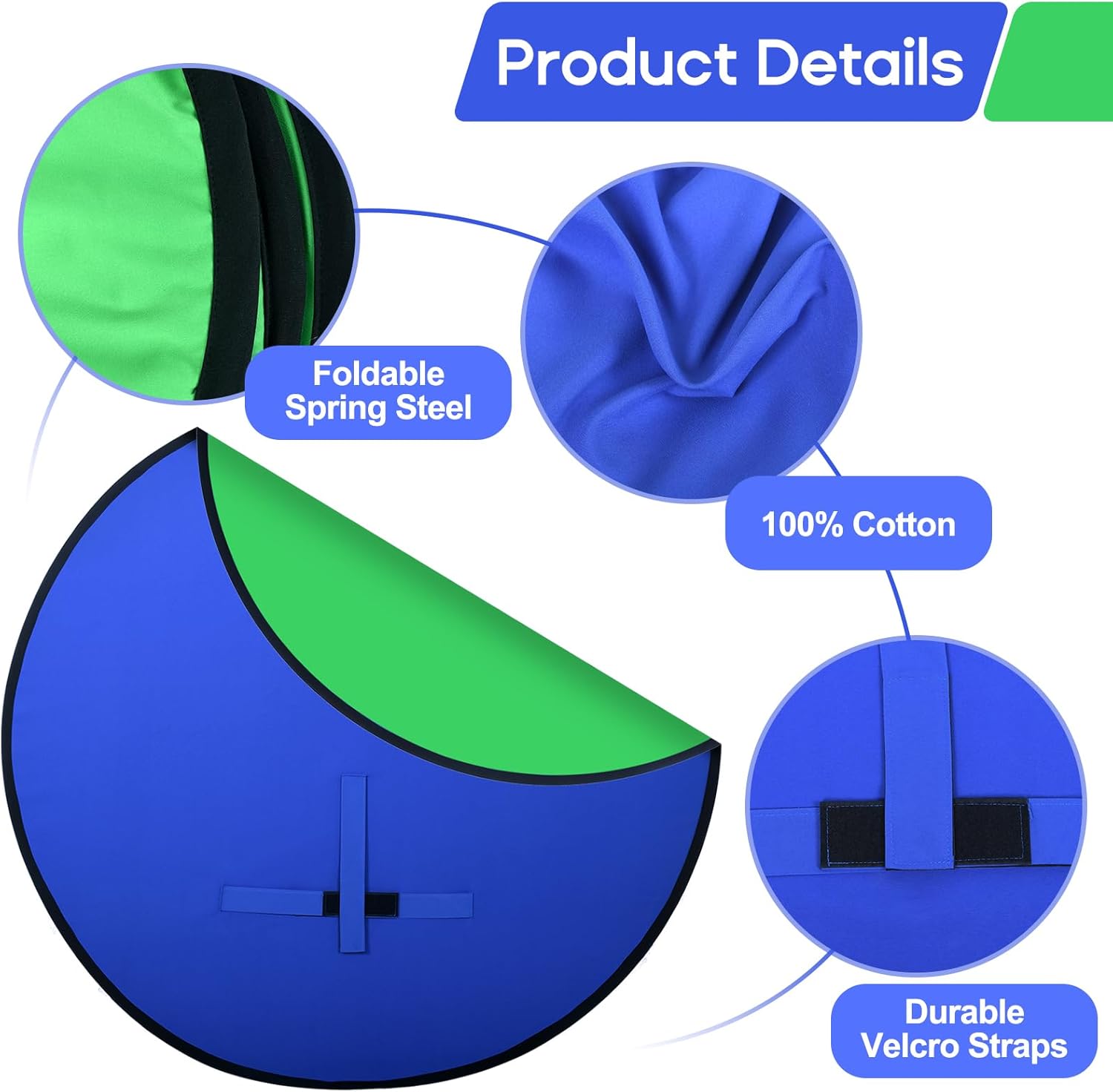 Portable Blue Green Screen Chair offers a versatile 2-in-1 solution with a 57-inch