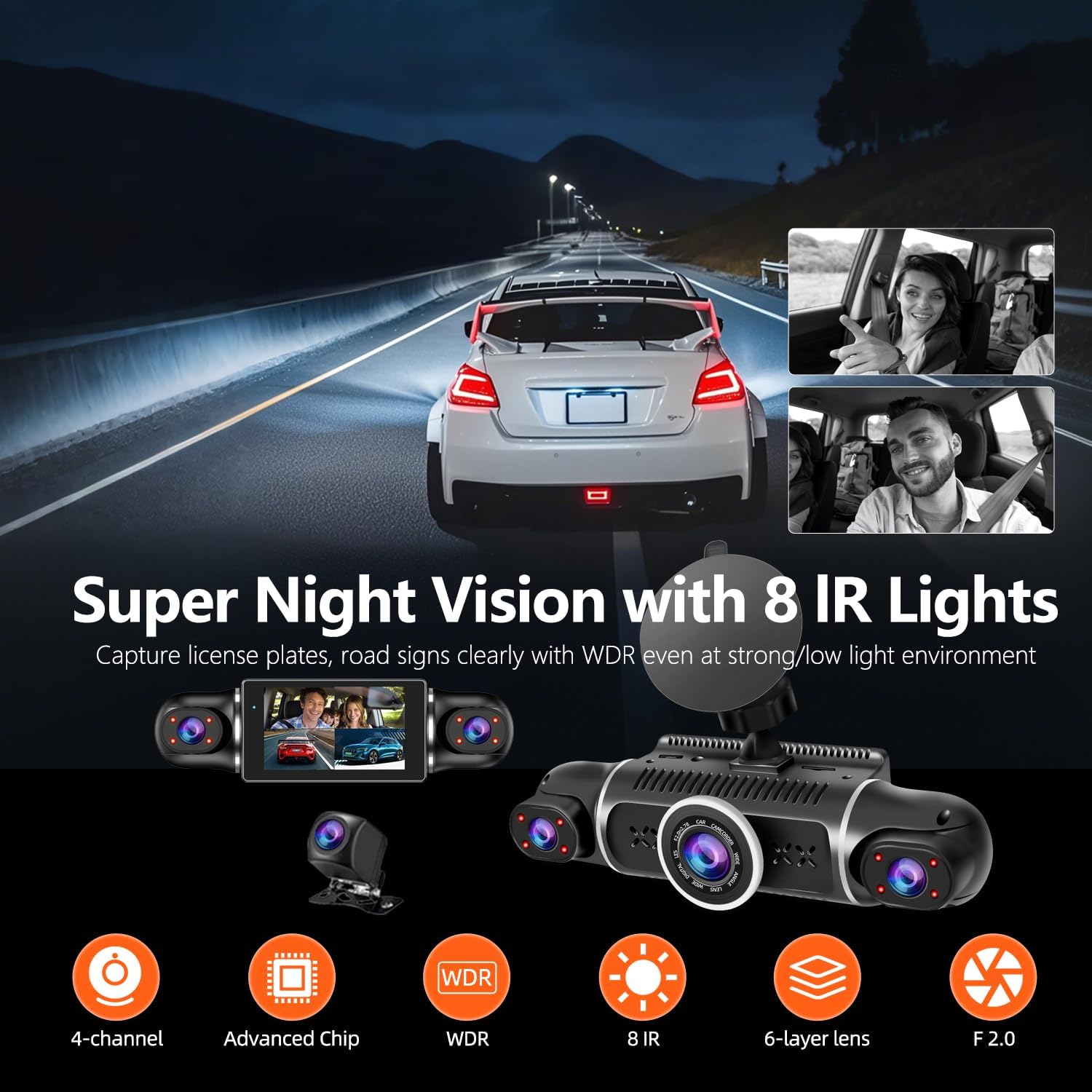 Dash Cam 360° Front and Rear View Car Camera 4