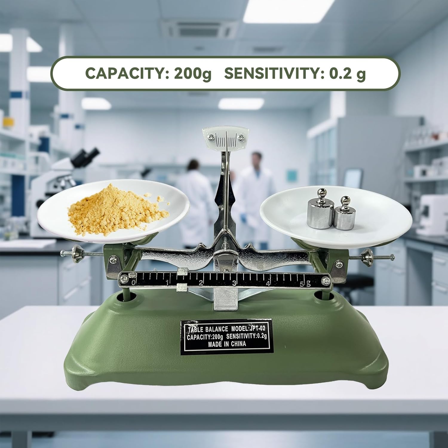 TADA 200g/0.2g Mechanical Balance Scale with Calibration Weights for Science Lab and Classroom Teaching Tool