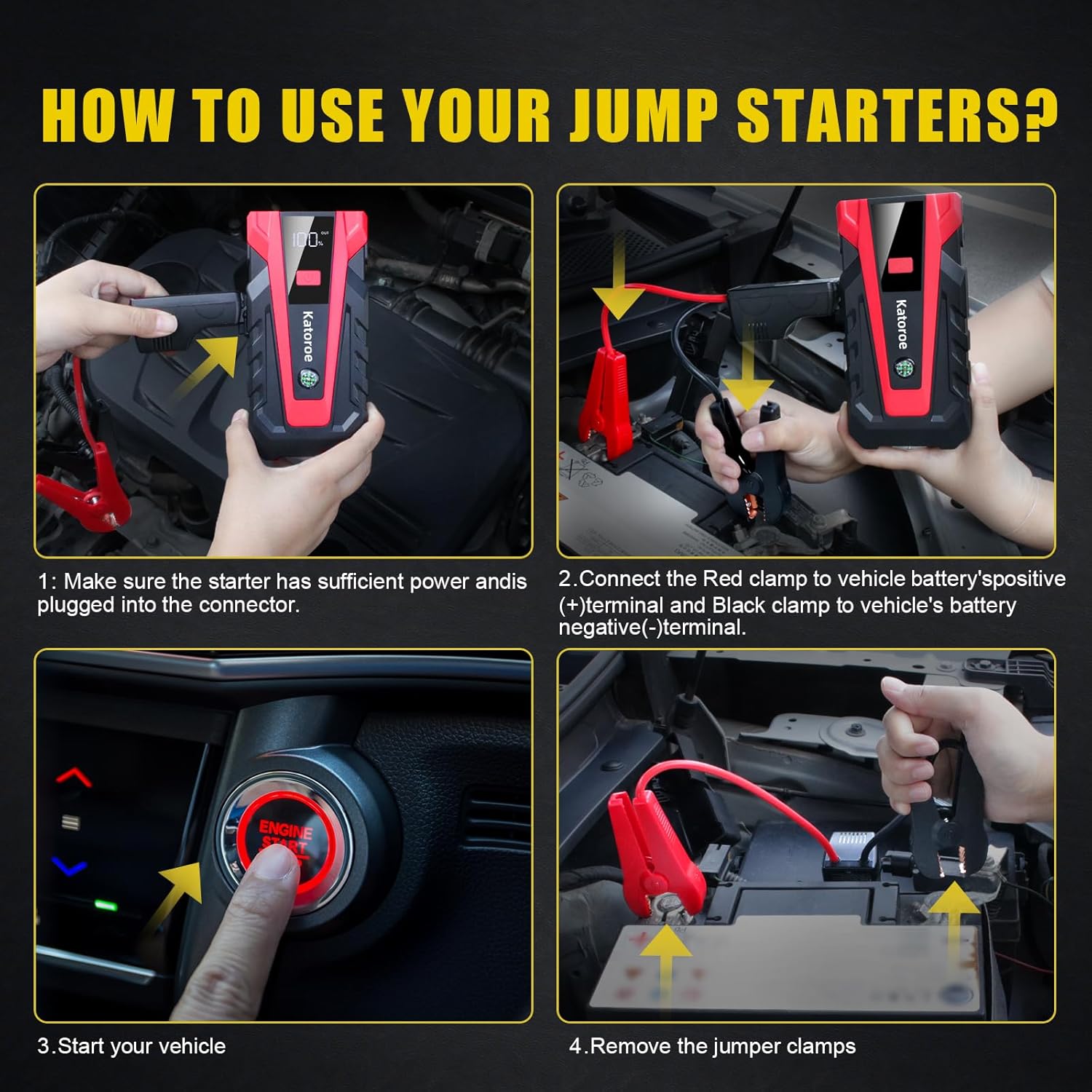 Katoroe 011 3000A Car Battery Jump Starter is a powerful and portable solution