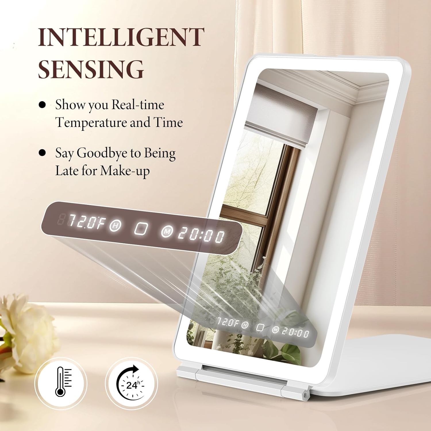 Travel Makeup Mirror combines convenience with advanced functionality, featuring
