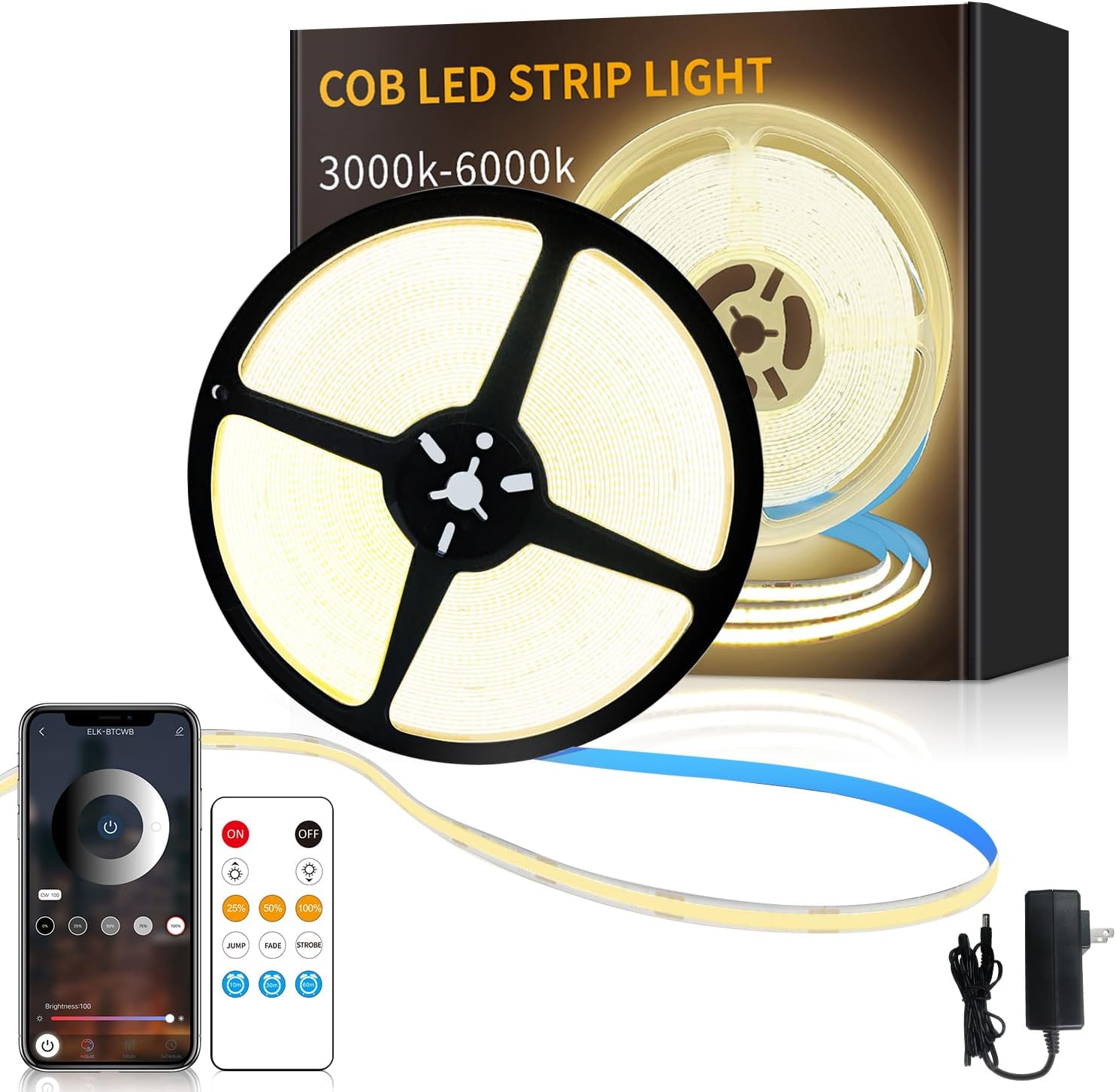 Yeehale COB Led Strip Light 3000k-6000k