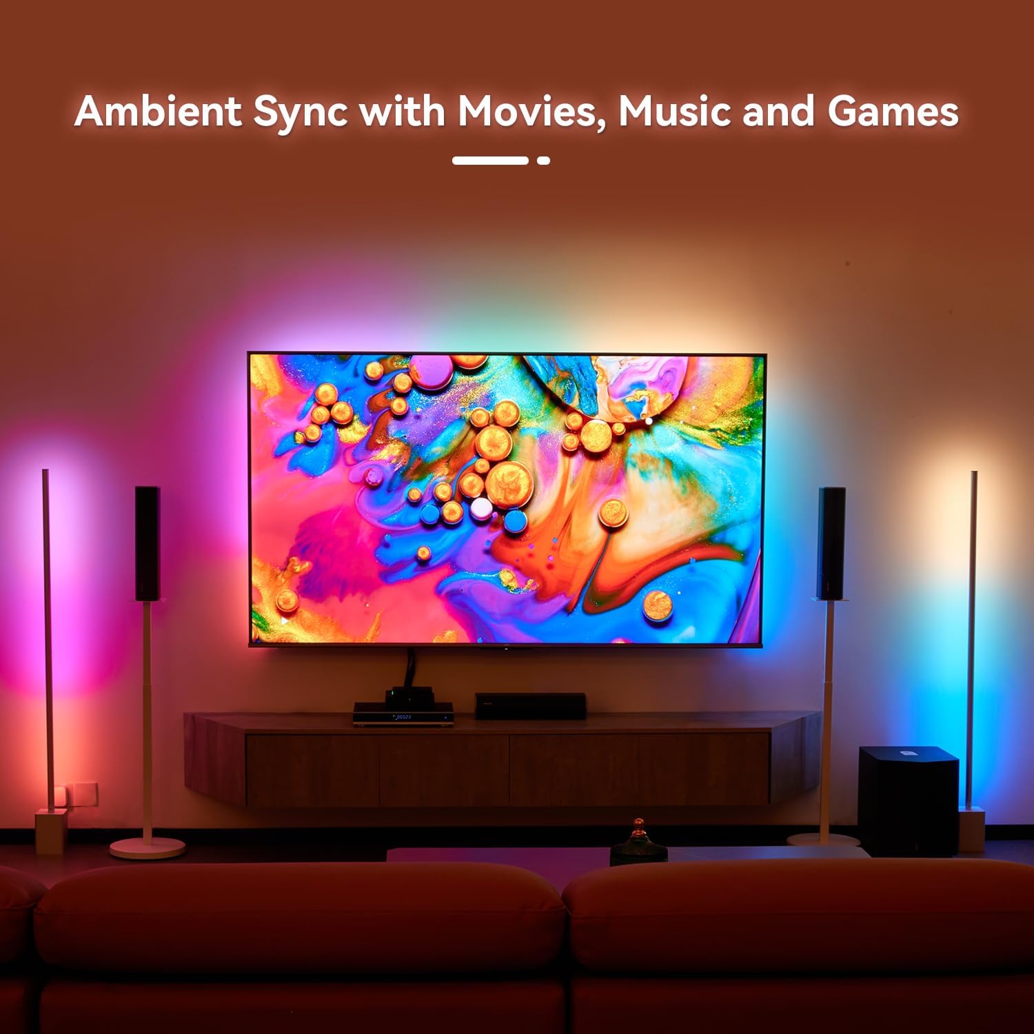 HDMI Sync Box, Only Supports Fancylink Smart Lights, Sync with Music and Movies,4K HD,2 in 1 Out, ONLY for Fancylink LED Smart Lighting