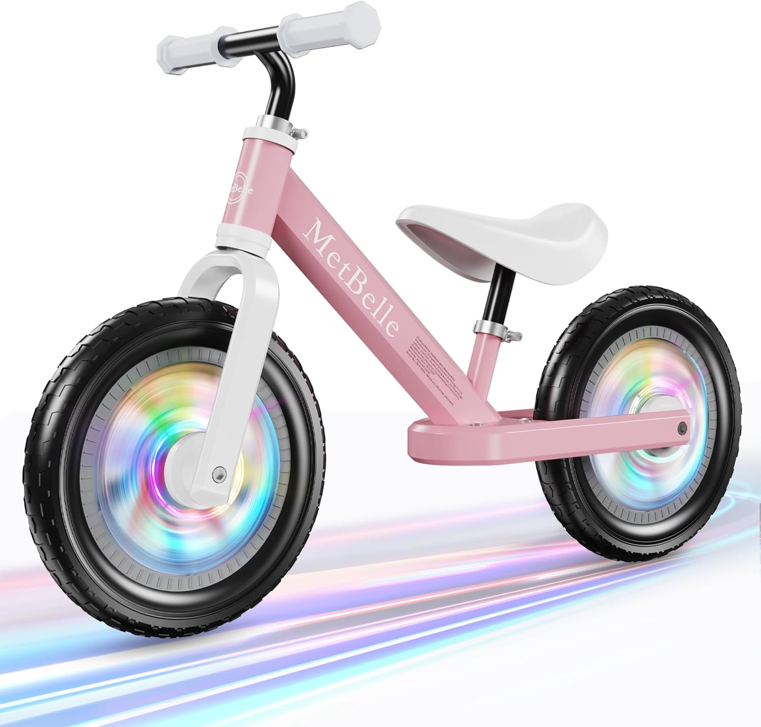 MetBelle Balance Bike in pink is designed for toddlers aged 2 to 5 years pink