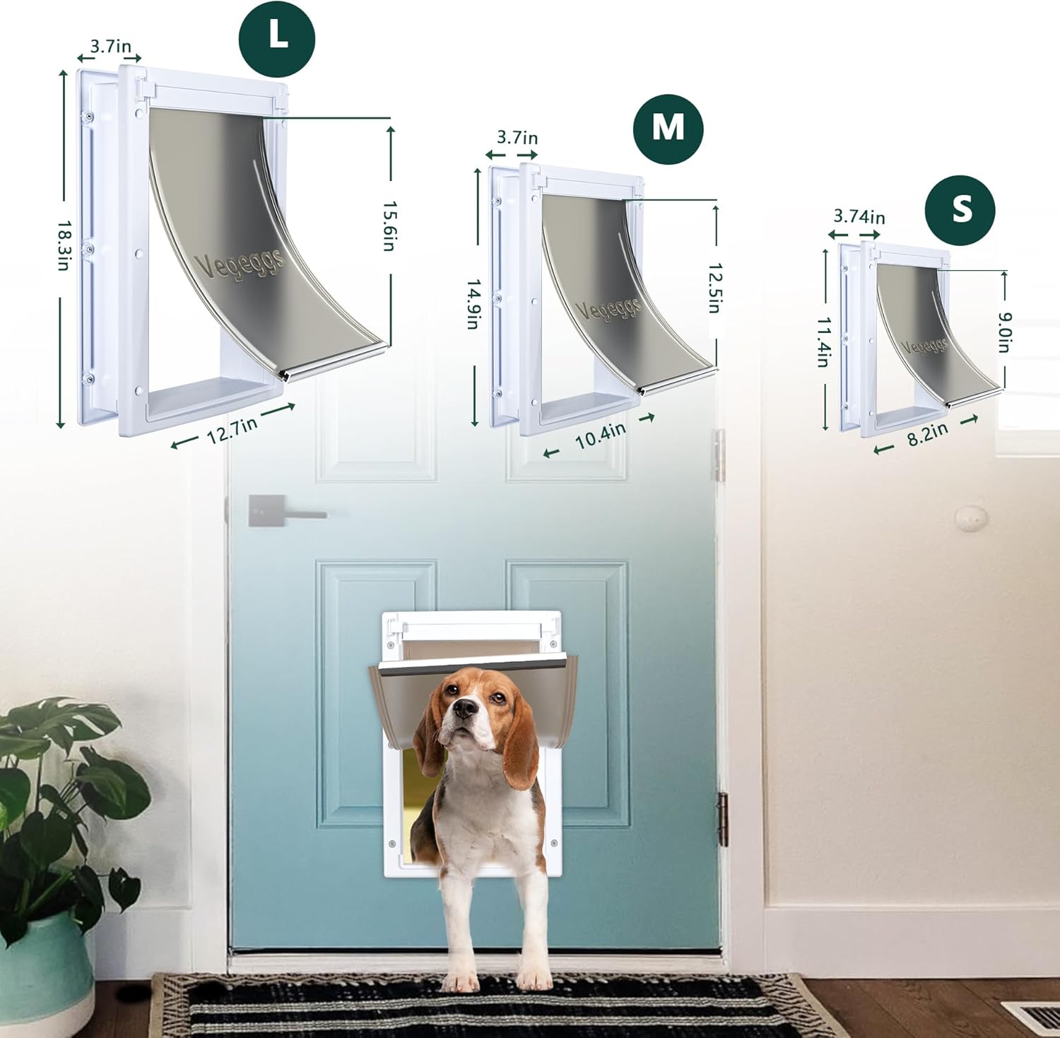 Vegeggs plastic pet door large