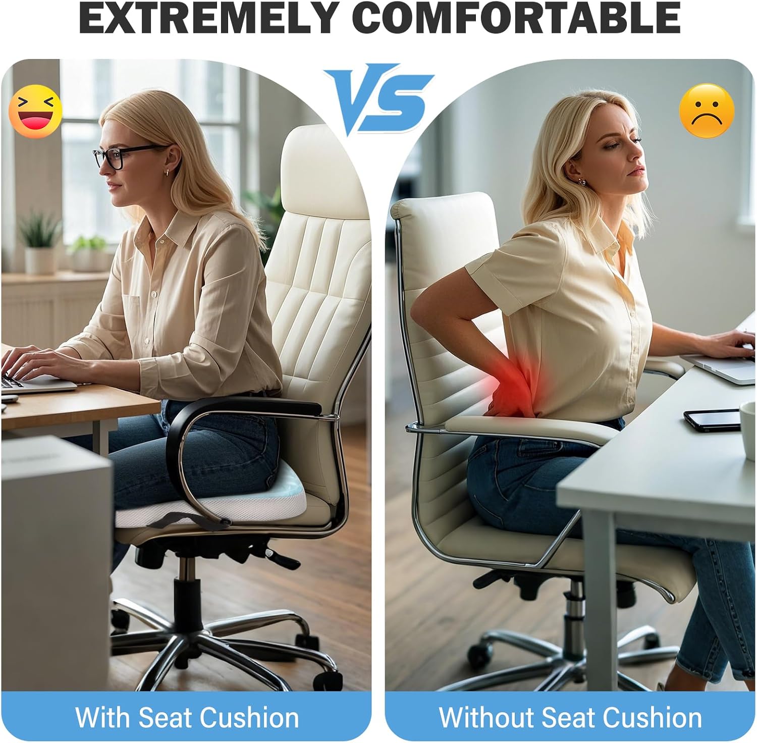 Portable Memory Foam Travel Seat Cushion.