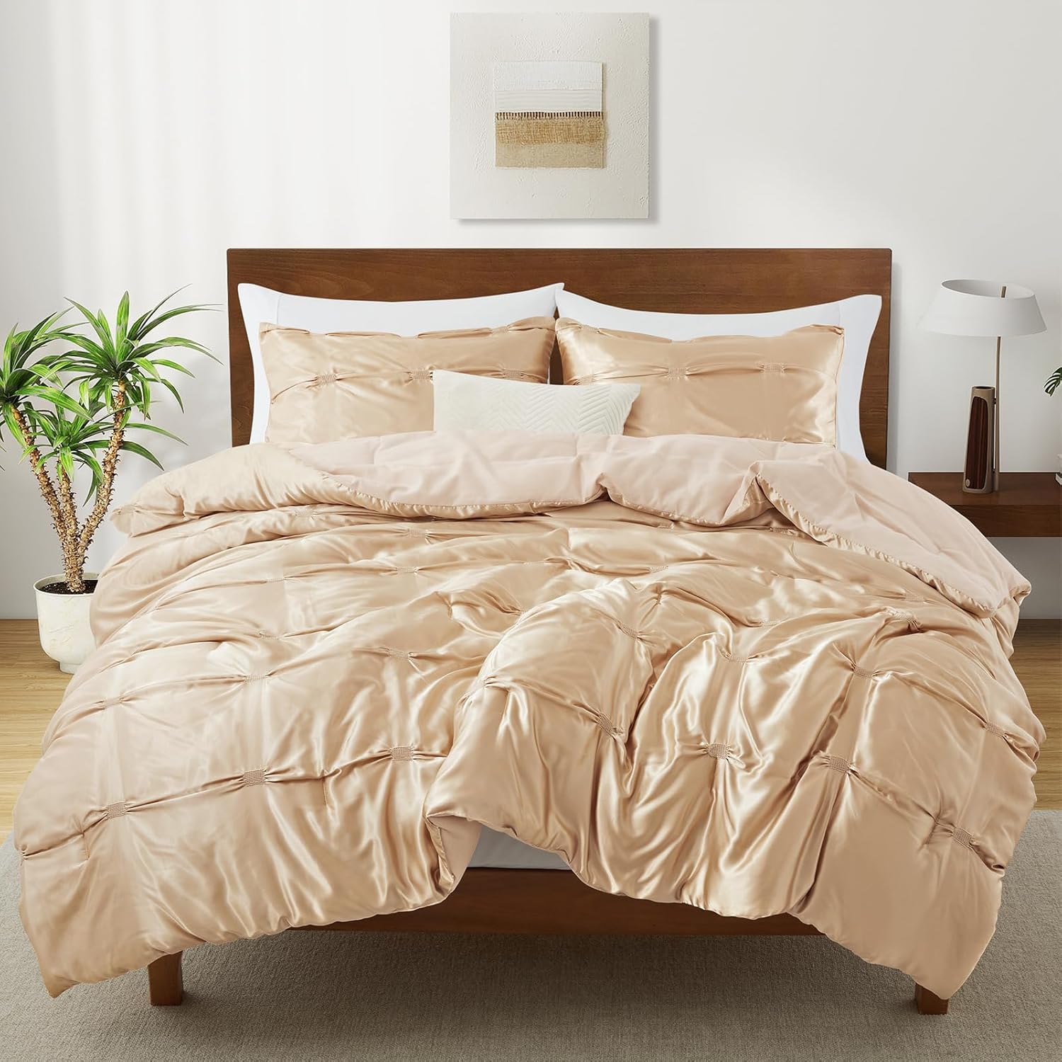 Lanest Housing Twin Size Satin Comforter