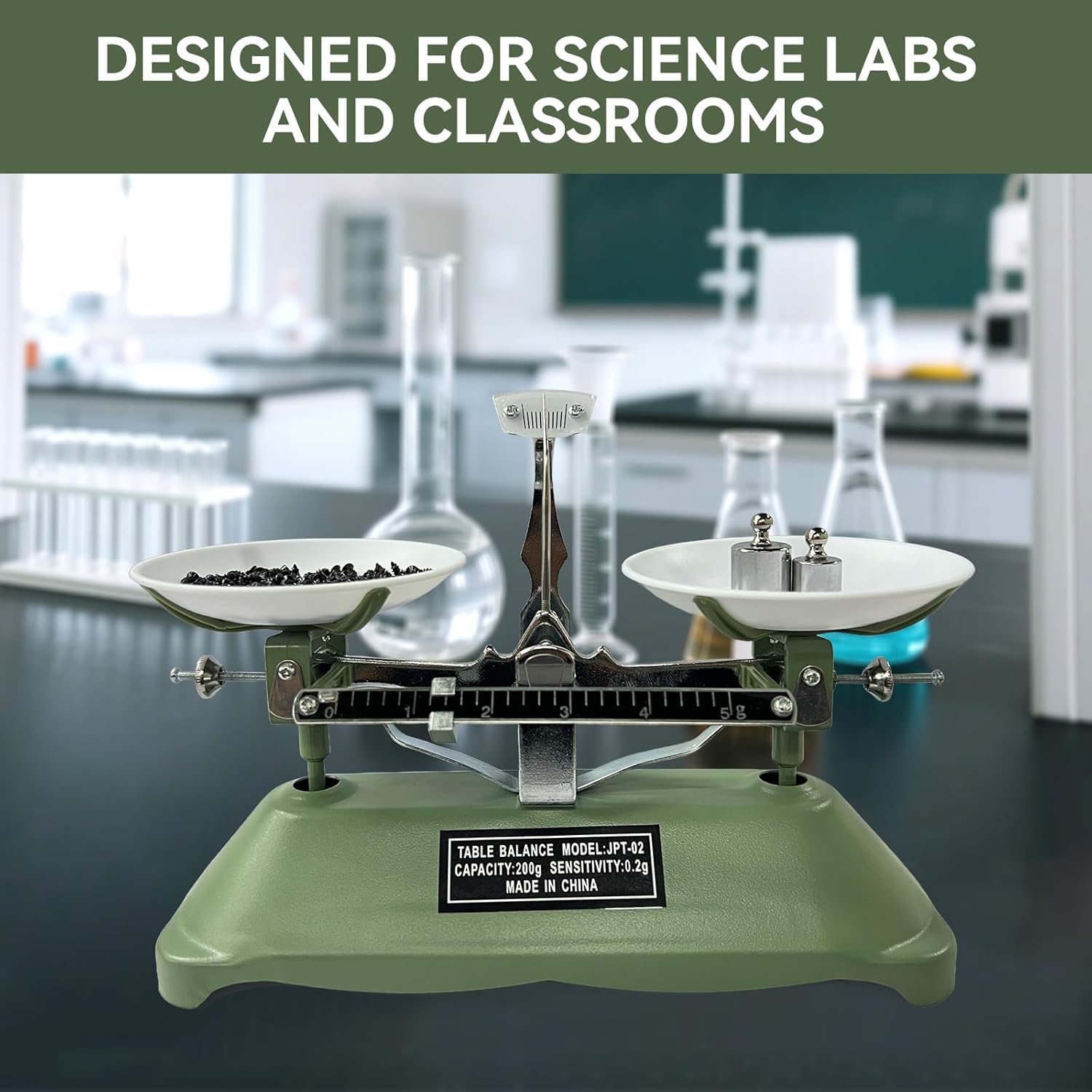 TADA 200g/0.2g Mechanical Balance Scale with Calibration Weights for Science Lab and Classroom Teaching Tool