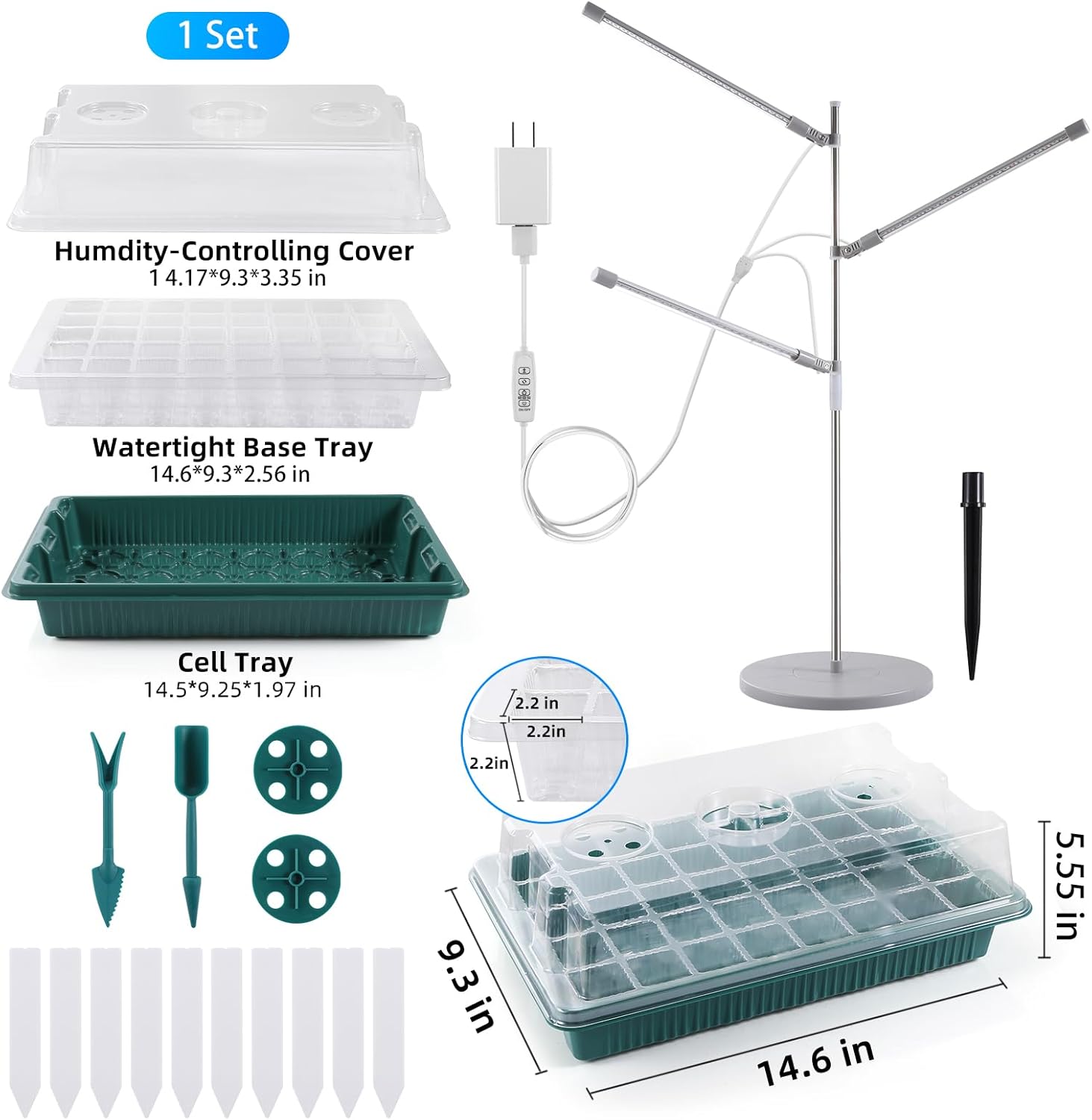 The Adawook Seed Starter Tray kit includes 40 cell