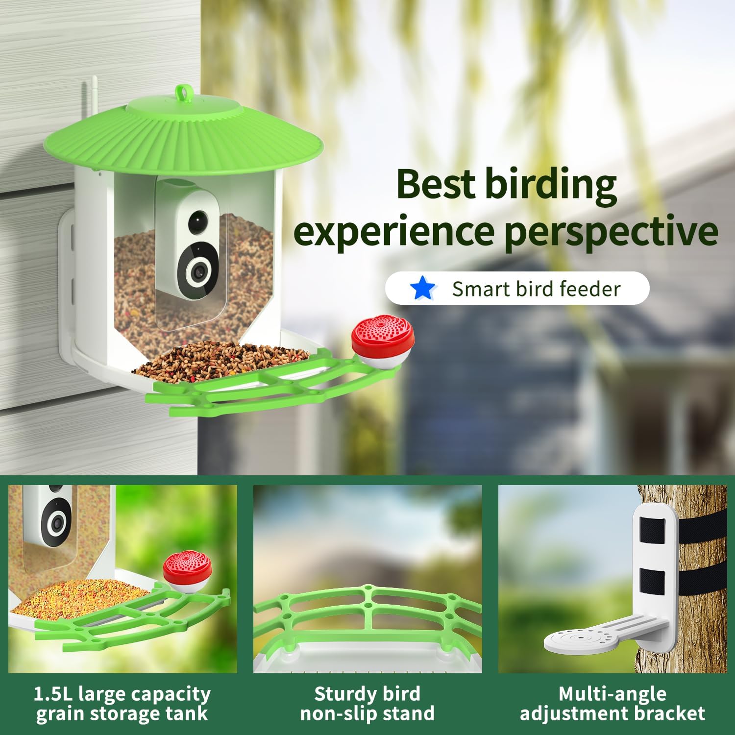 runofast HiBirds-Smart Bird Feeder with Camera,Bird Watching Camera with Solar Powered,