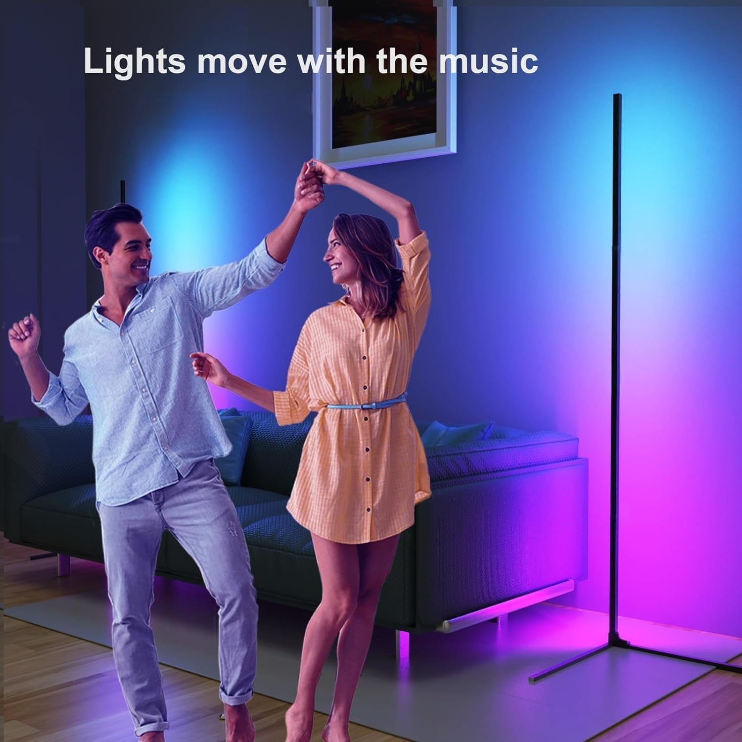 Smart RGB LED Floor Lamp 60" with 16 Million DIY Colors