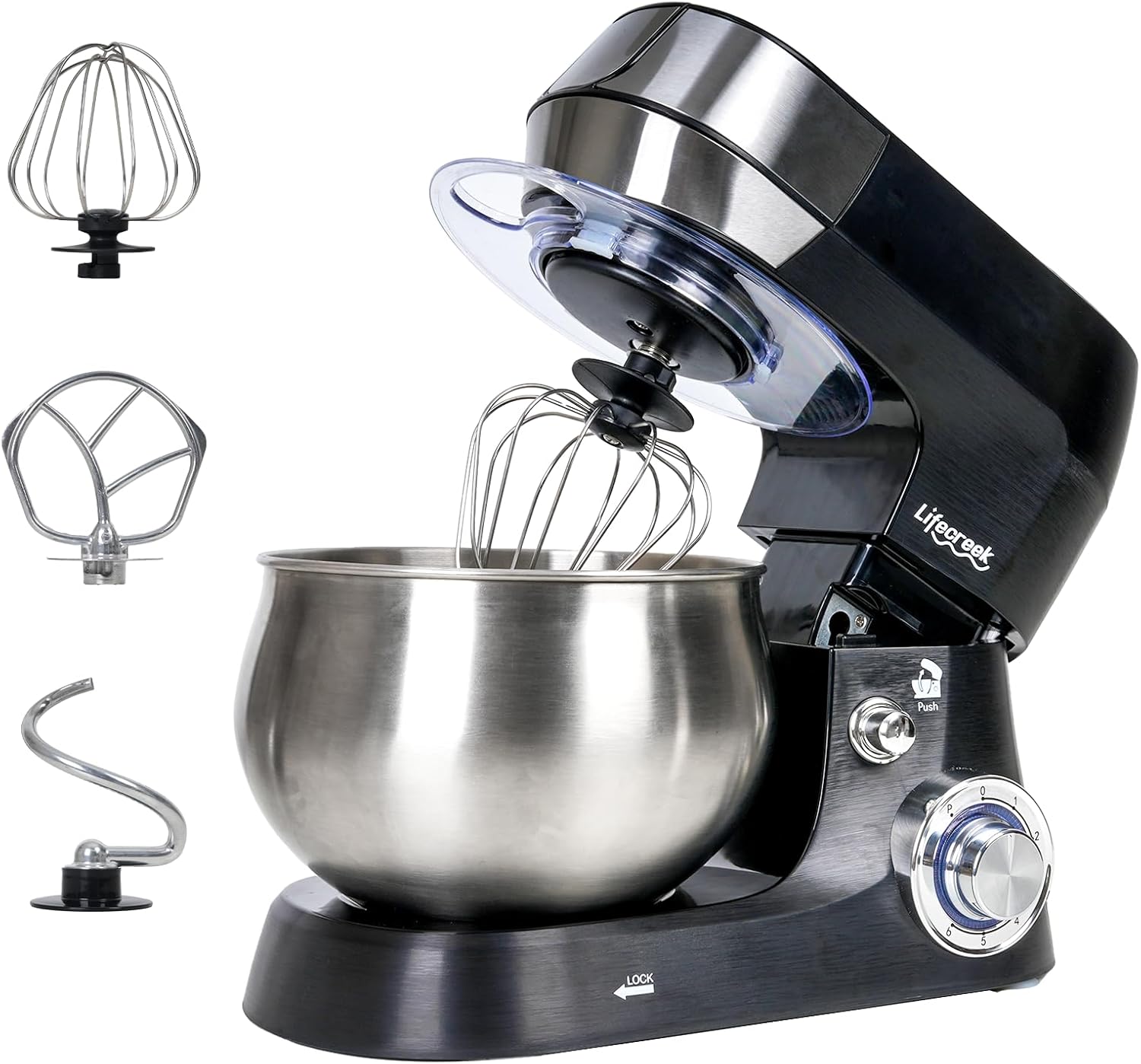 Lifecreek 3-in-1 Stand Mixer combines power and versatility with a 5.3-quart stainless steel bowl and a 660W motor