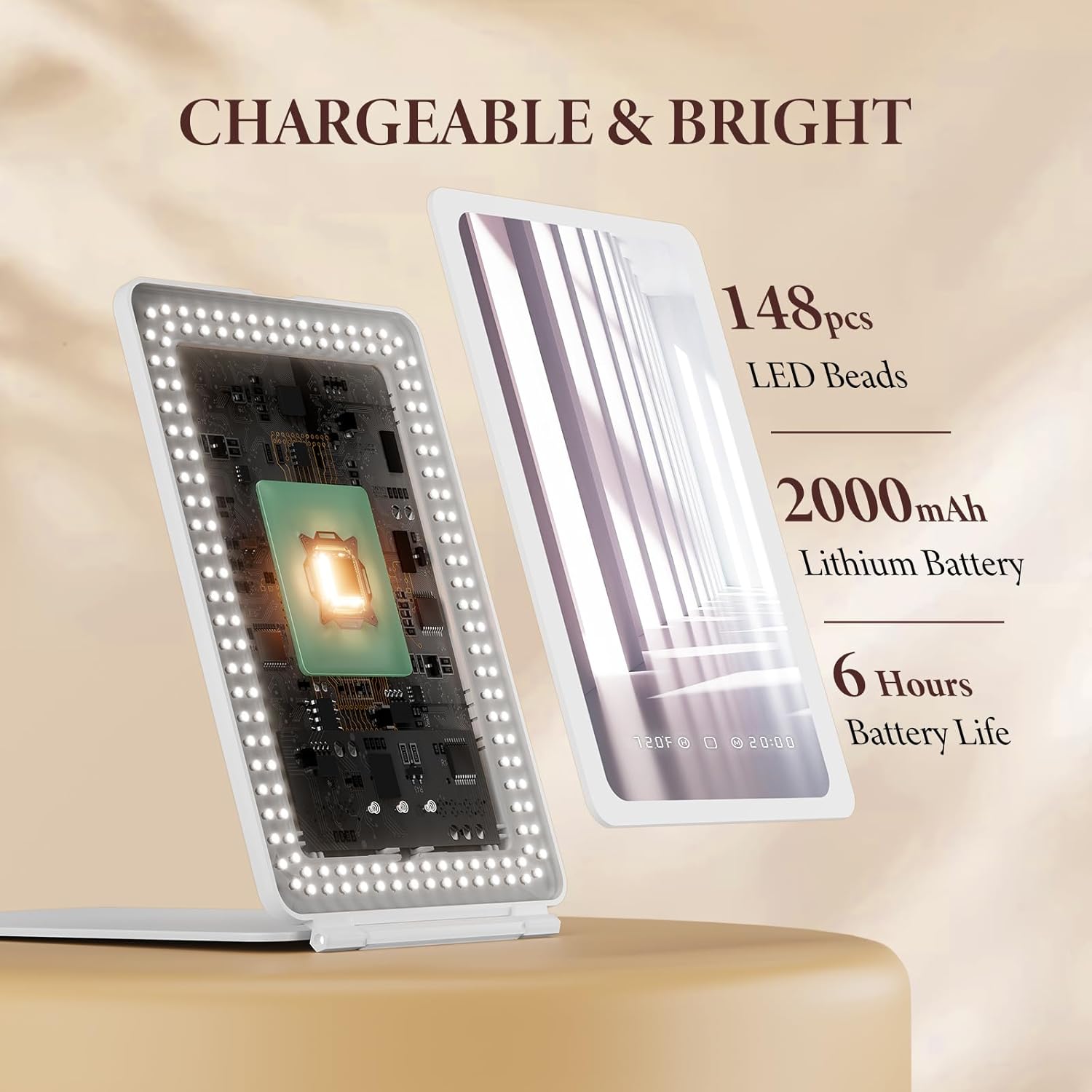 Travel Makeup Mirror combines convenience with advanced functionality, featuring
