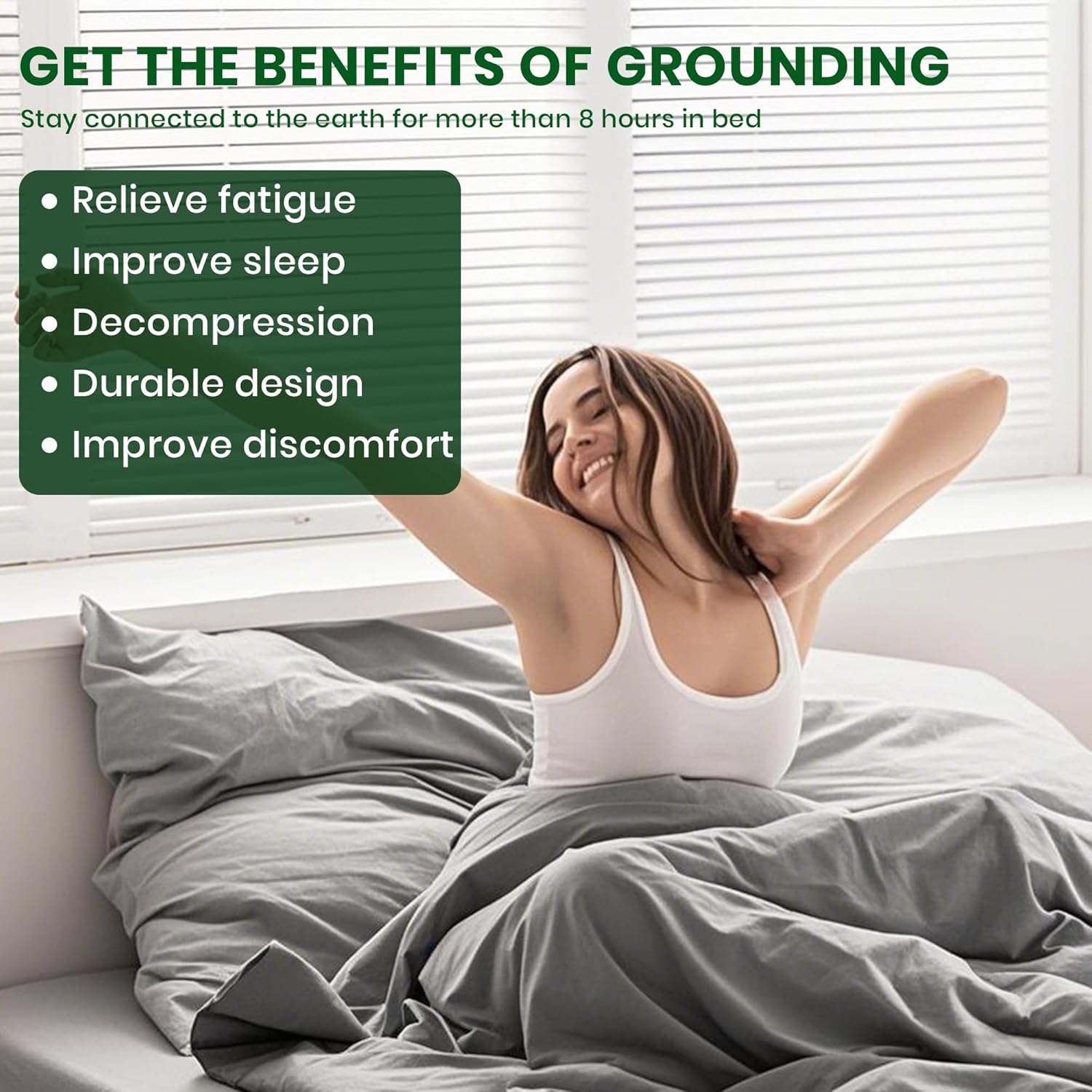 Besting Grounding Fitted Sheet Queen GS609 Silver Fiber