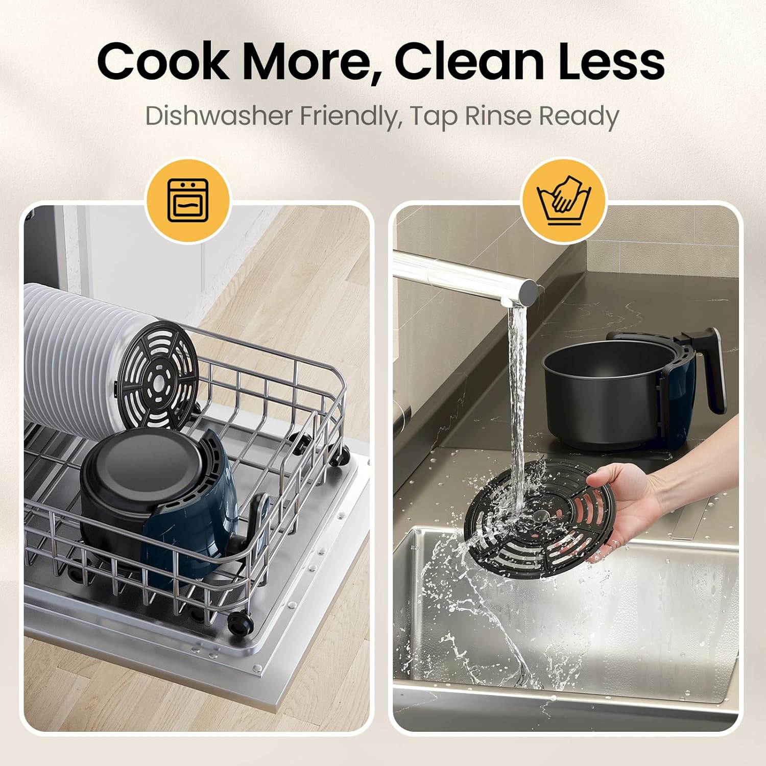 Airfryer, Bake, Roast, Reheat, 98% Less Oil, Adjustable Temperature Control w/ 60min Timer