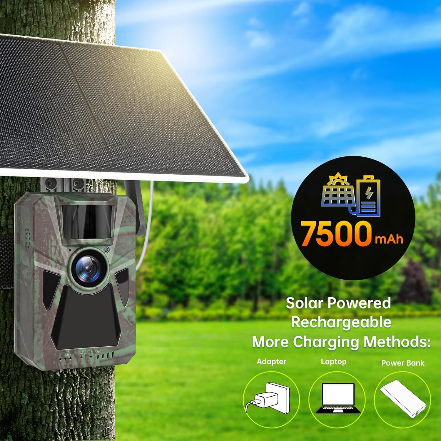 FKPCAM Solar 4G Cellular Trail Camera.
