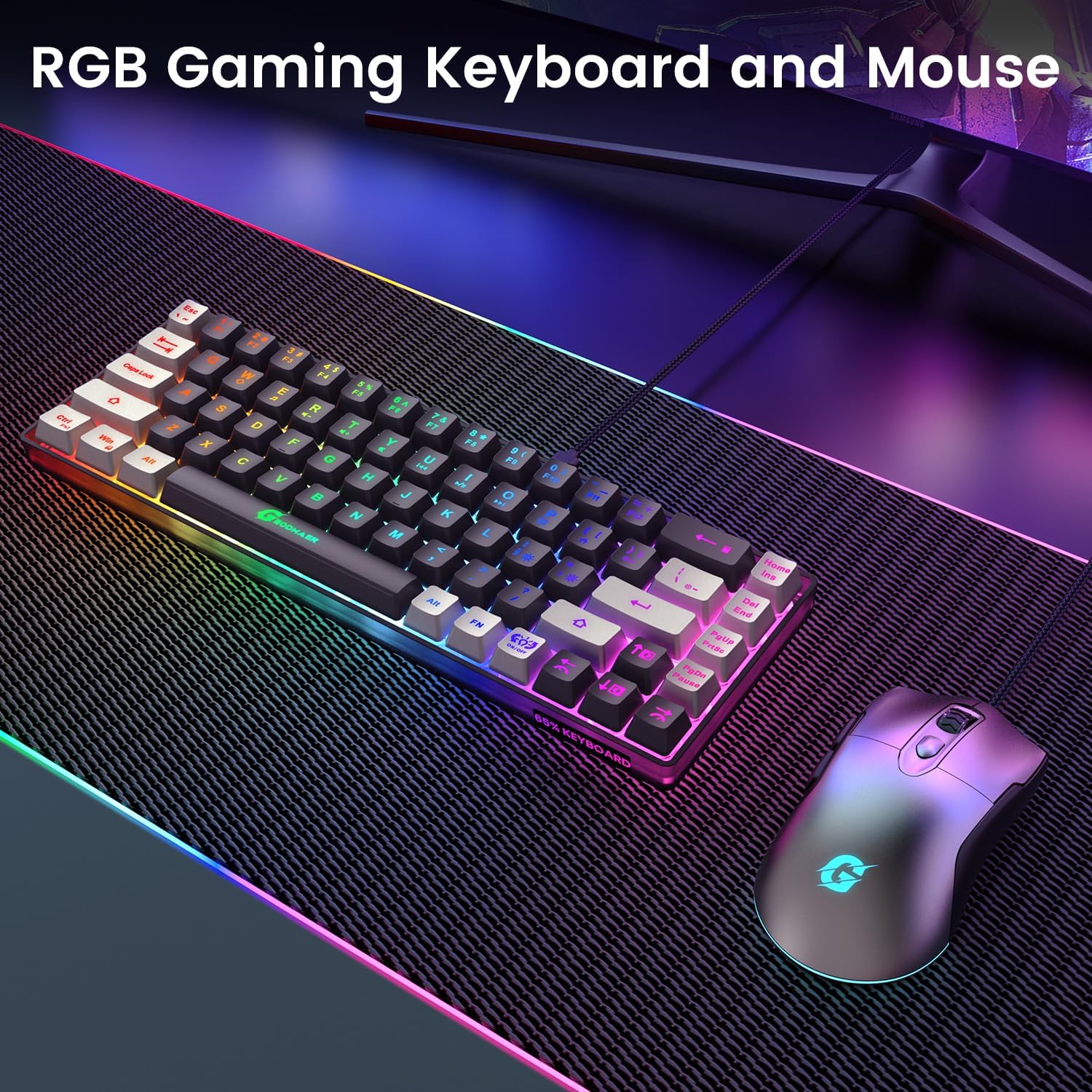 GEODMAER 65% Gaming Keyboard and Mouse Combo