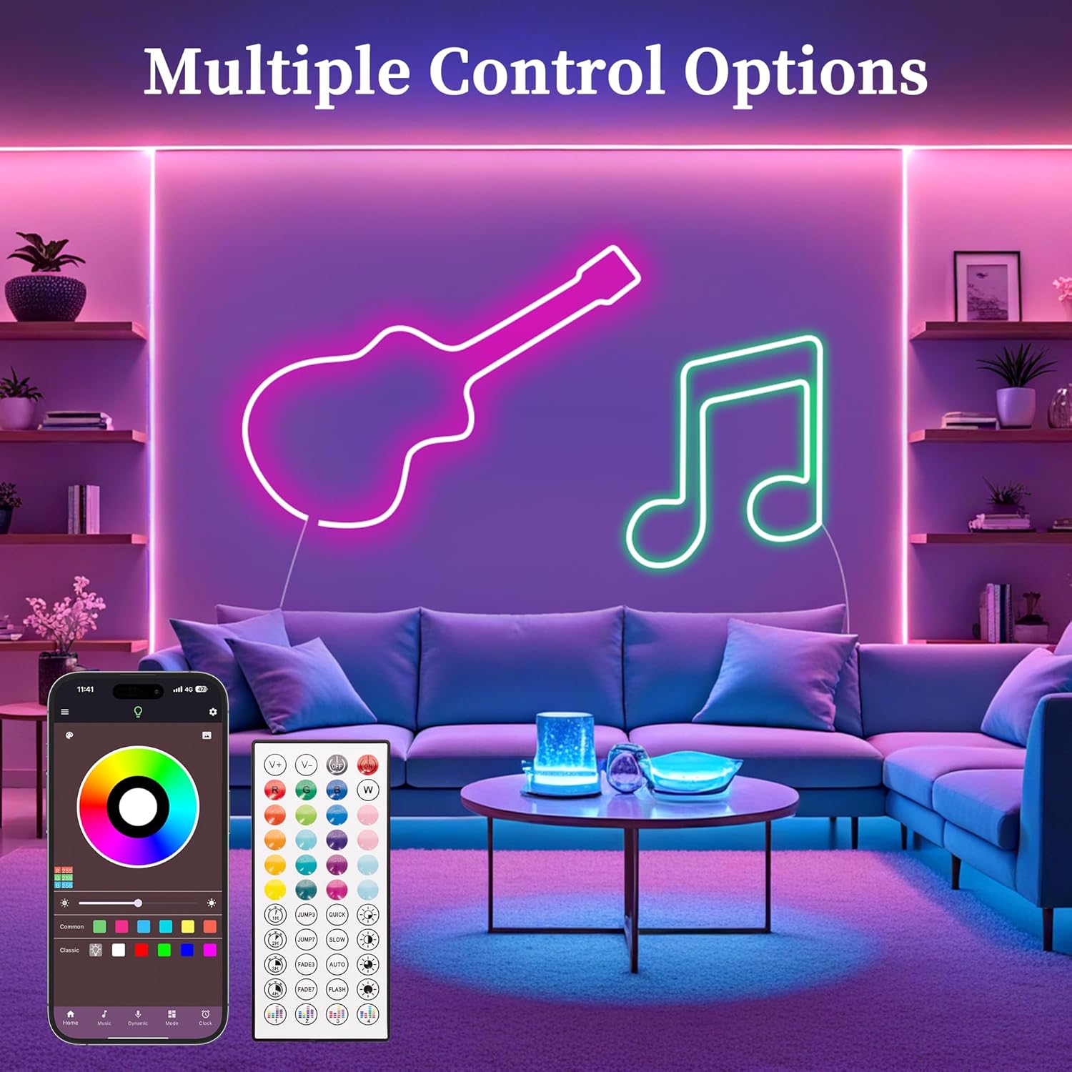 Neon Rope Lights, 32.8Ft RGB LED Strip Lights - App &amp; Remote Control- Model NL10M